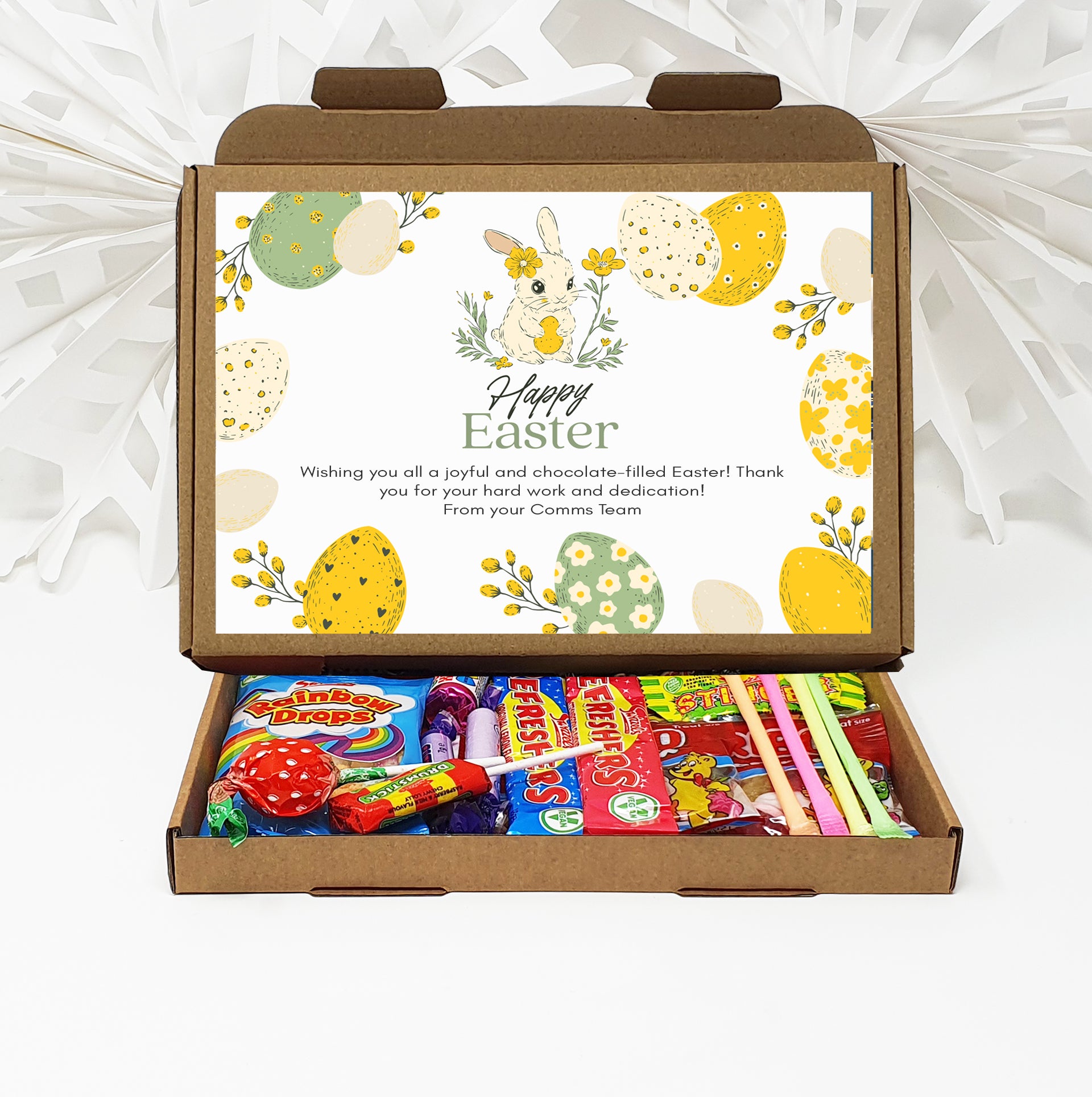 Personalised Easter Chocolate Treat Box – Mini Eggs, Lindt, Cadbury | Letterbox Gift for Chocoholics | Custom Easter Treats & Gifts