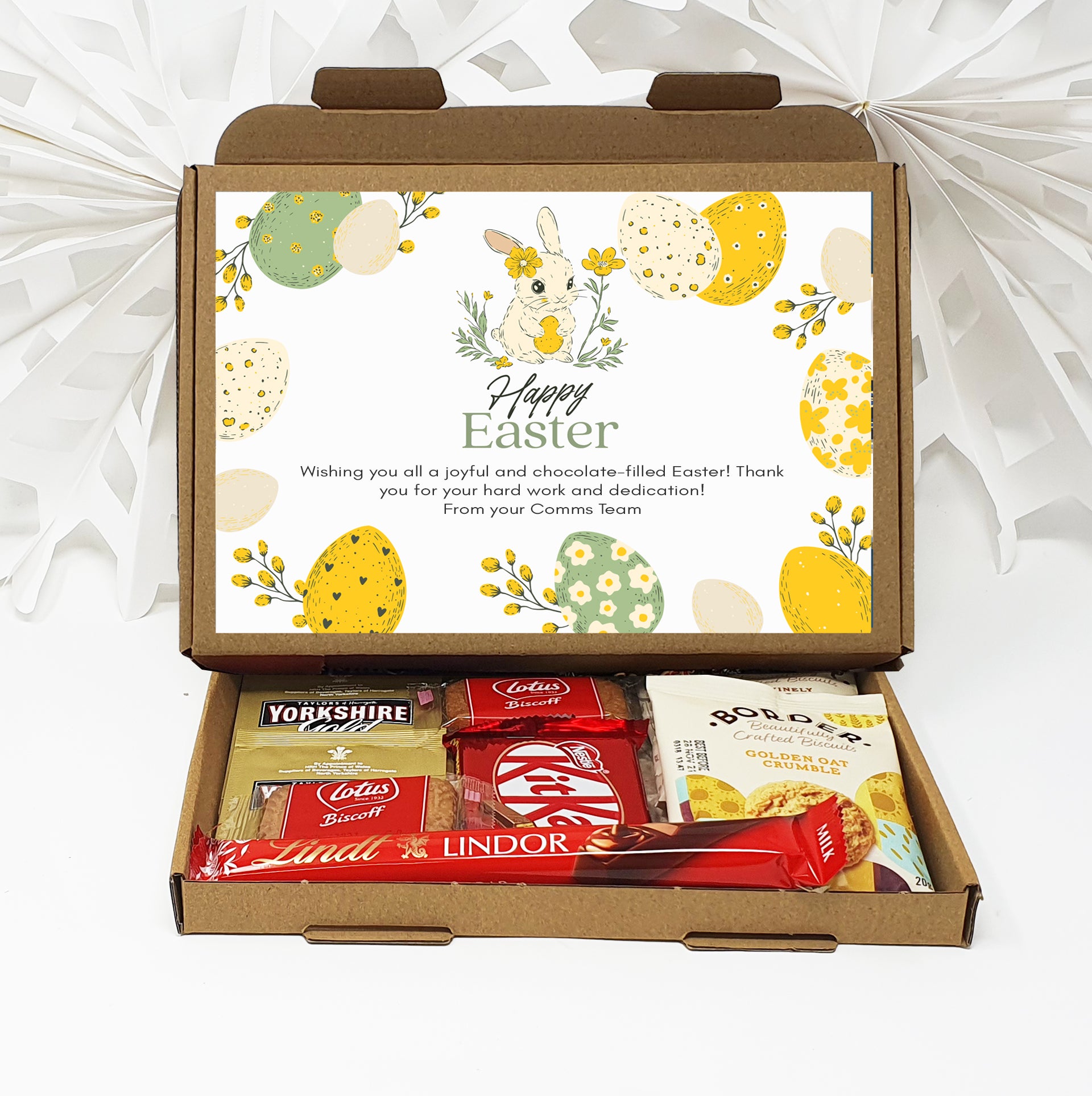 Personalised Easter Chocolate Treat Box – Mini Eggs, Lindt, Cadbury | Letterbox Gift for Chocoholics | Custom Easter Treats & Gifts