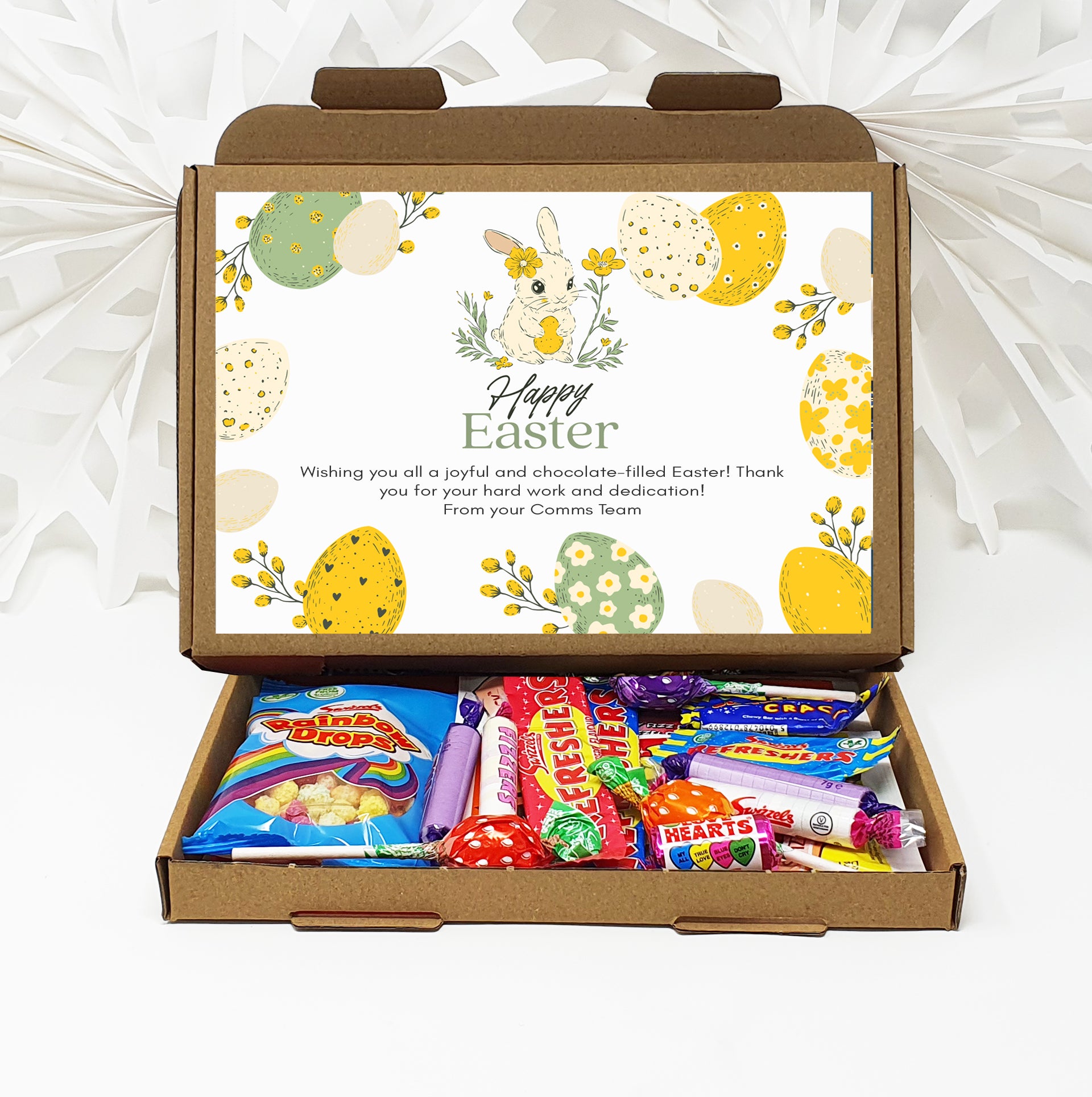 Personalised Easter Chocolate Treat Box – Mini Eggs, Lindt, Cadbury | Letterbox Gift for Chocoholics | Custom Easter Treats & Gifts