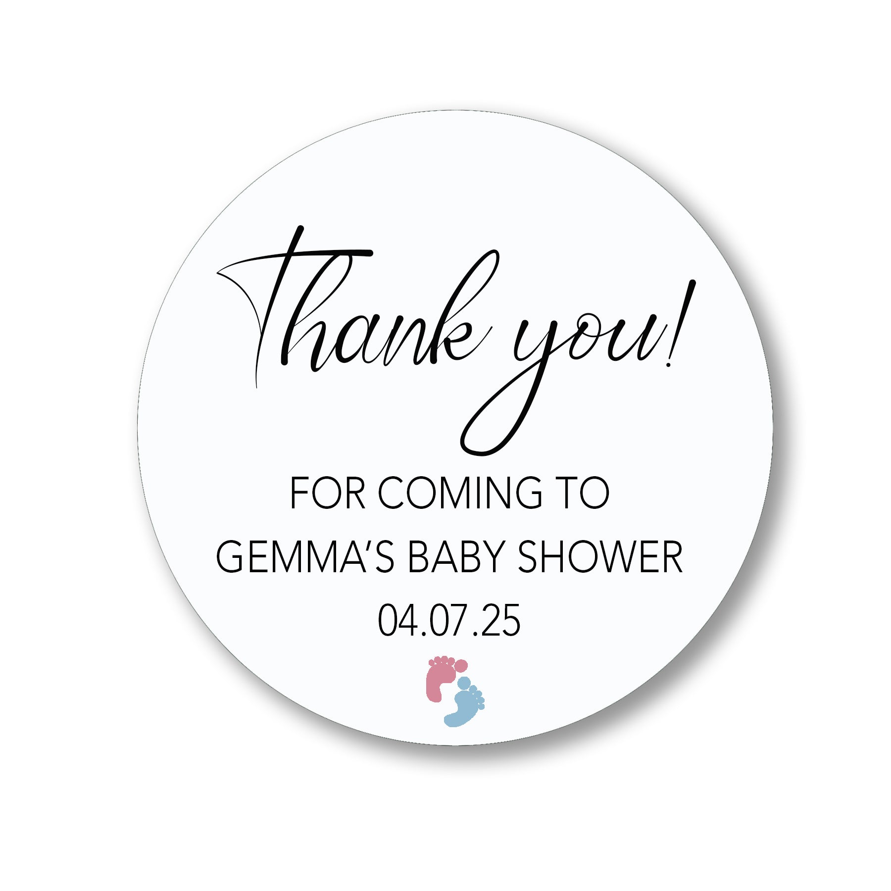 Personalised Baby Shower Stickers x 24, Baby Shower Favour Bag Stickers, Sweet Bag Stickers, Cake Bag Stickers, Treat Bag Stickers