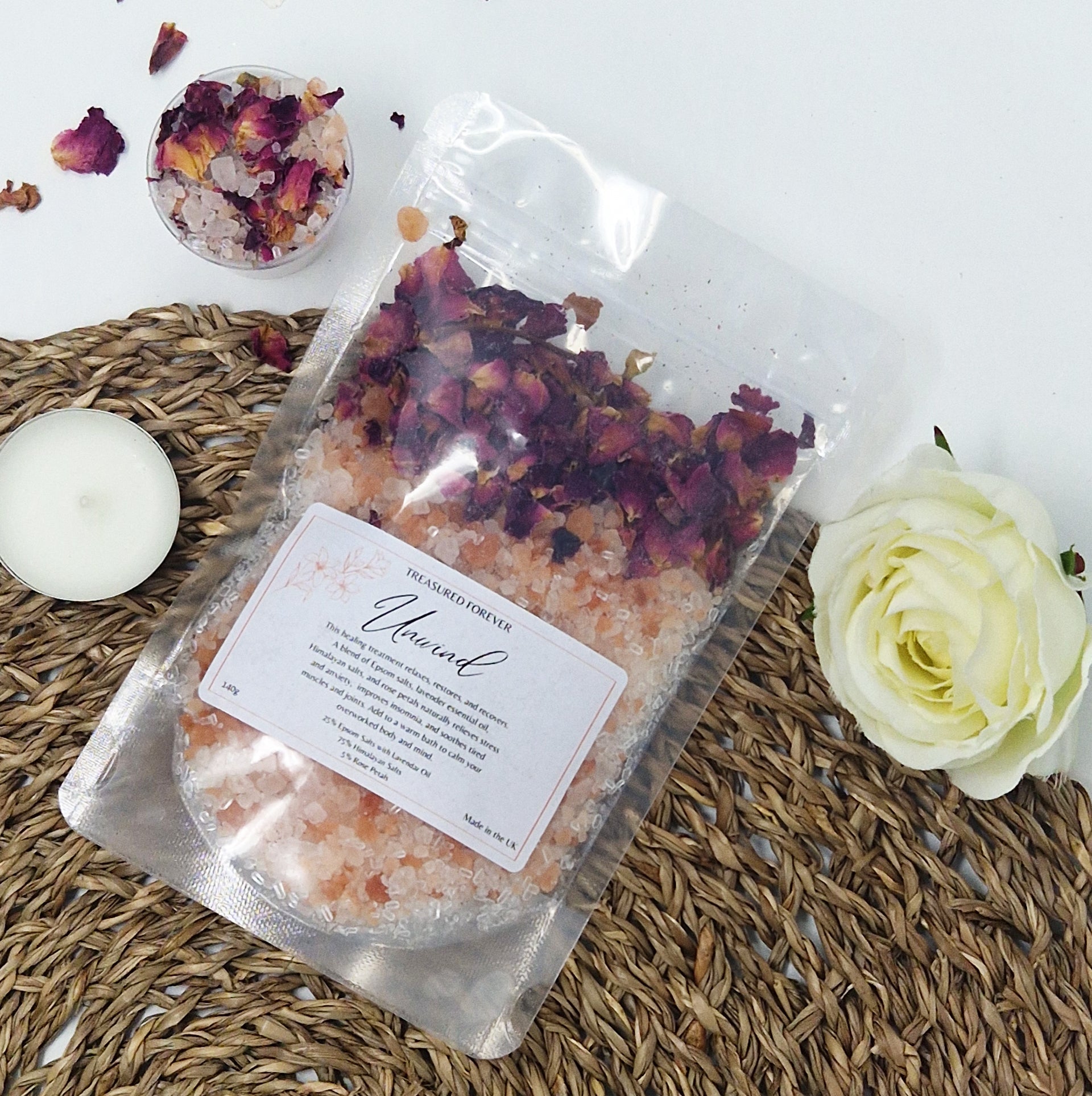 Aromatherapy Bath Salts Pouch Hand Made Ritual Bath Salts infused with Pure Essential Oil