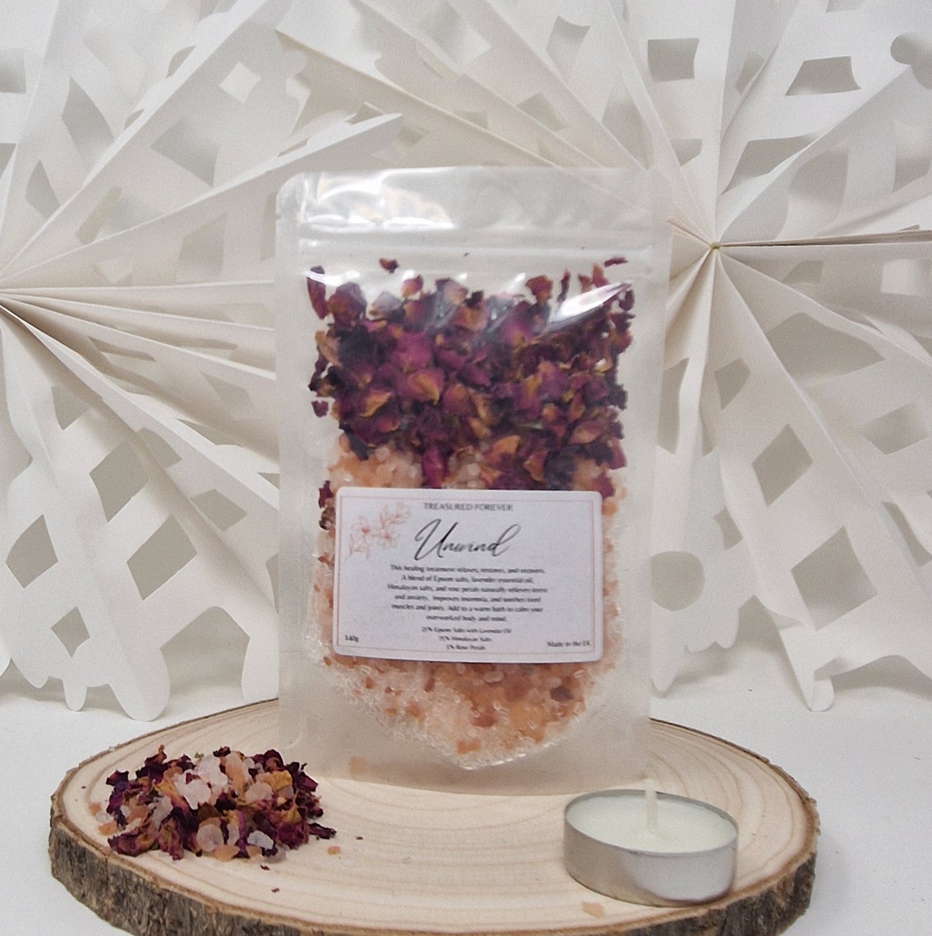 Aromatherapy Bath Salts Pouch Hand Made Ritual Bath Salts infused with Pure Essential Oil