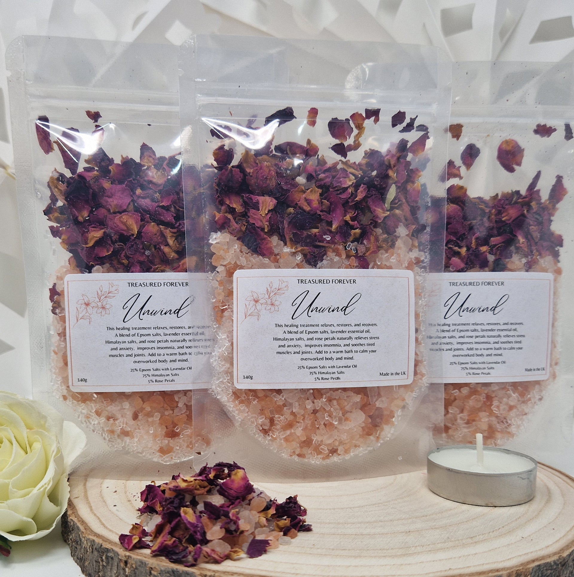 Aromatherapy Bath Salts Pouch Hand Made Ritual Bath Salts infused with Pure Essential Oil