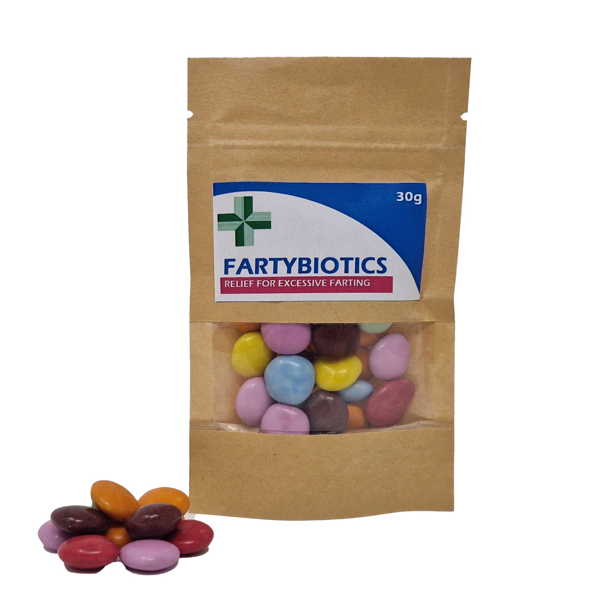 Anti-Farting Pills | Funny Gag Gift | Novelty Sweet Bag | Hilarious Birthday/ Fathers Day Present | Chocolate Treat Bag | Joke Chocolate - Brown Bag