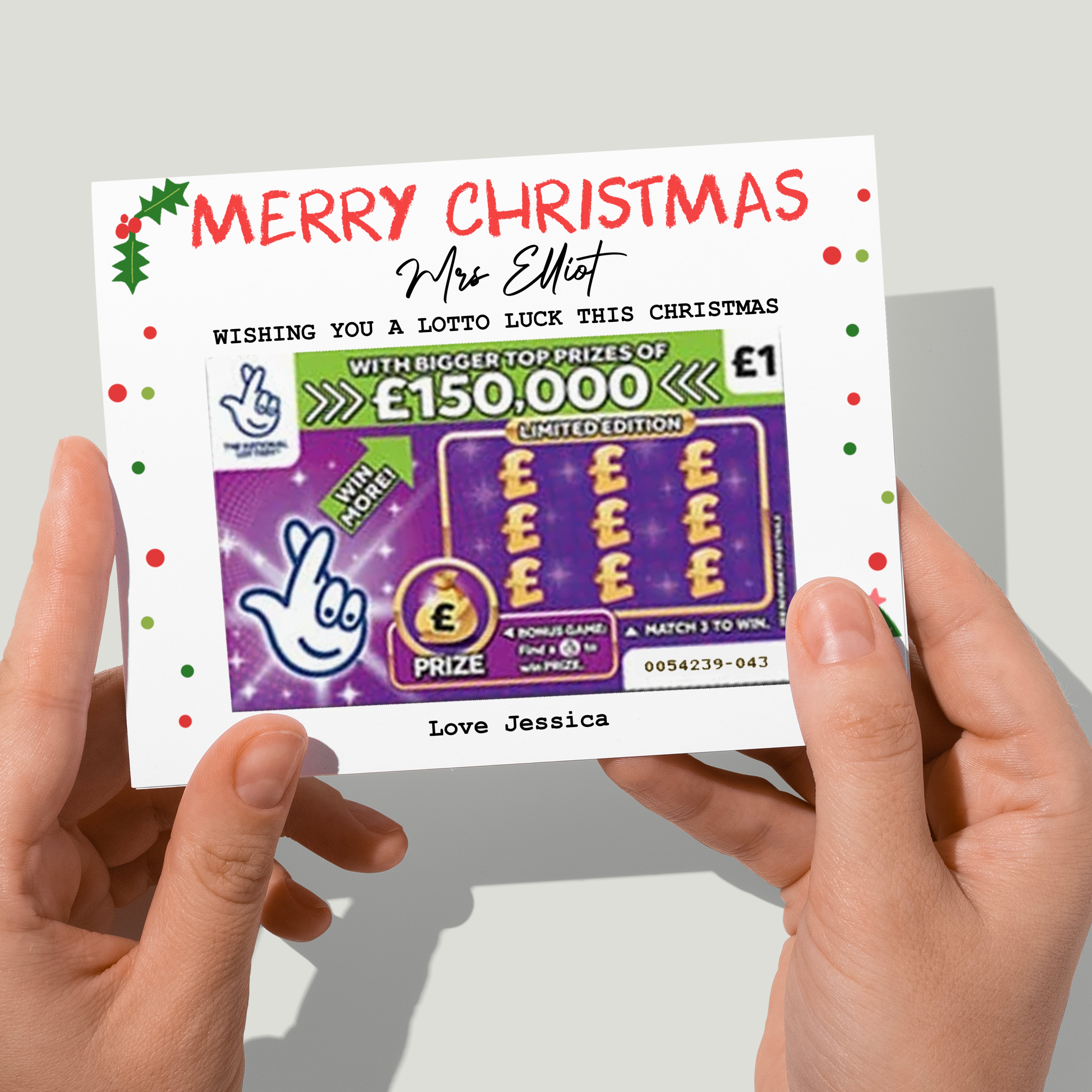 Thank you teacher Christmas scratch card holder, teacher card, teaching assistant gift End of Year unique Gift