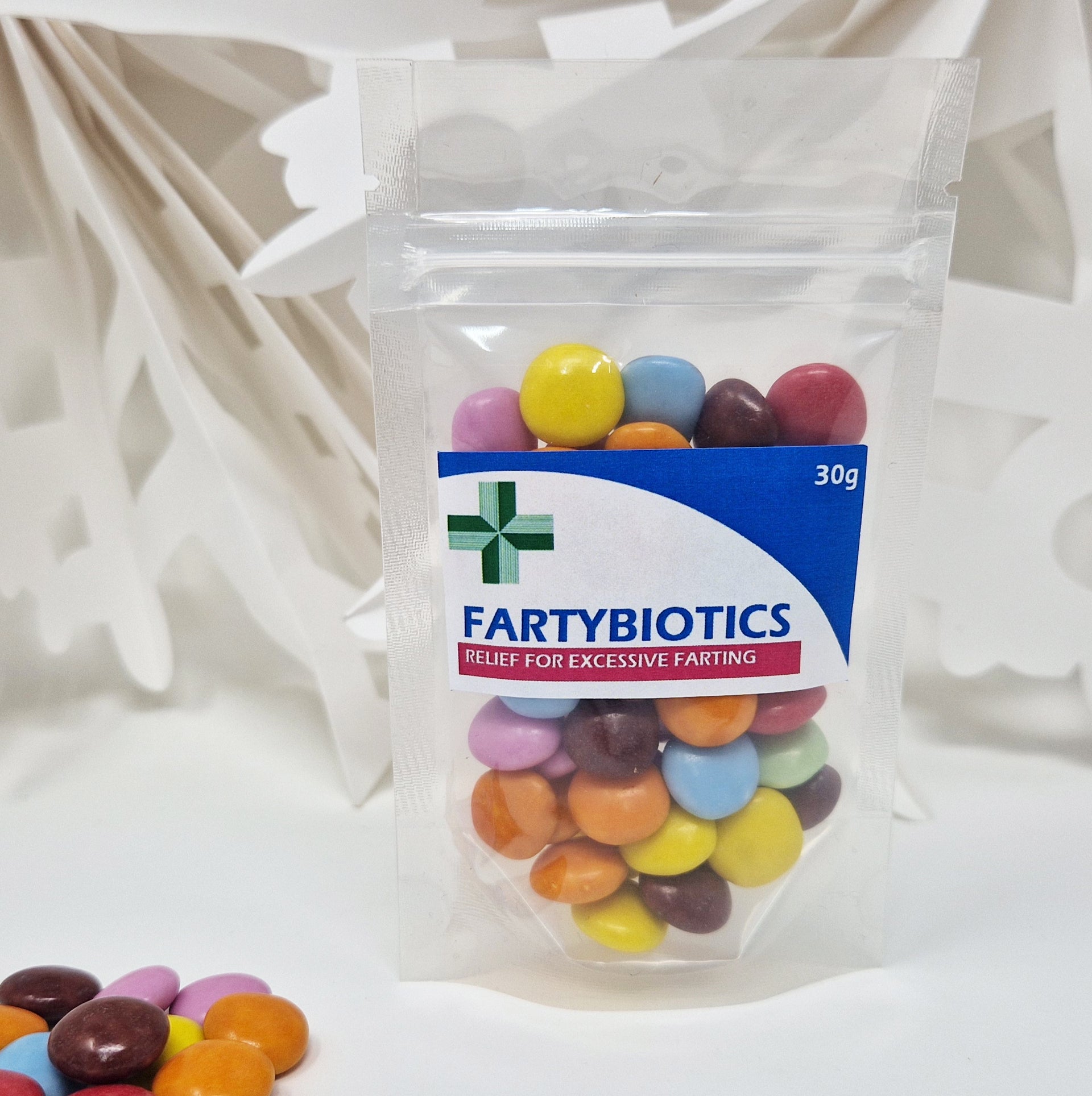 Anti-Farting Pills | Funny Gag Gift | Novelty Sweet Bag | Hilarious Birthday/ Fathers Day Present | Chocolate Treat Bag | Joke Chocolate - Clear Bag
