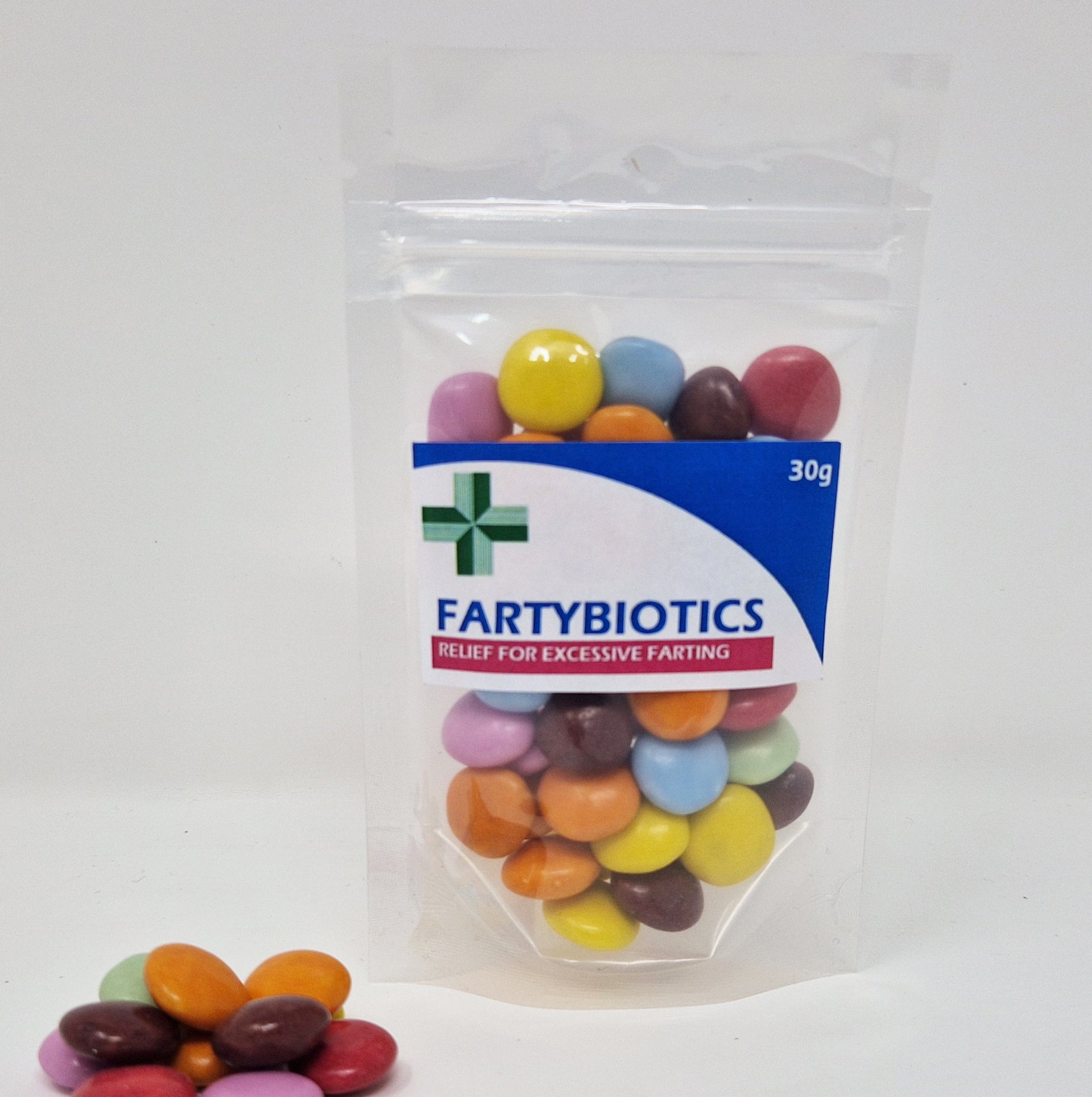 Anti-Farting Pills | Funny Gag Gift | Novelty Sweet Bag | Hilarious Birthday/ Fathers Day Present | Chocolate Treat Bag | Joke Chocolate - Clear Bag
