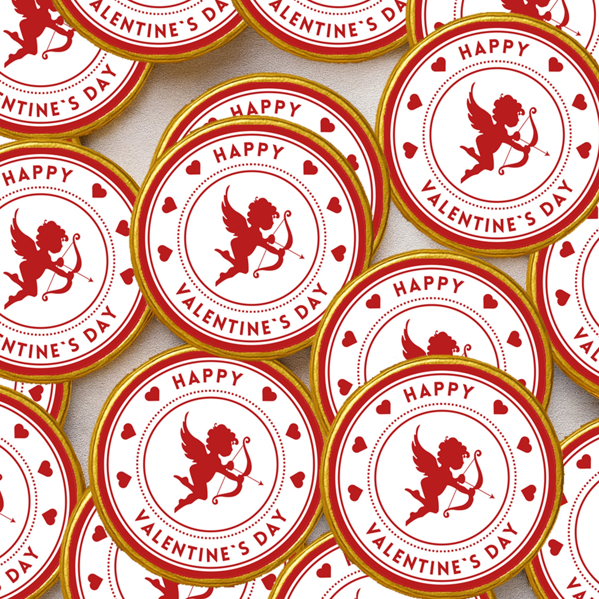 Happy Valentines Cupid Stickers - Wax Melts, Business Red, White Sticker Sweet Sweet Cone Bags - 24 or 35 - various options