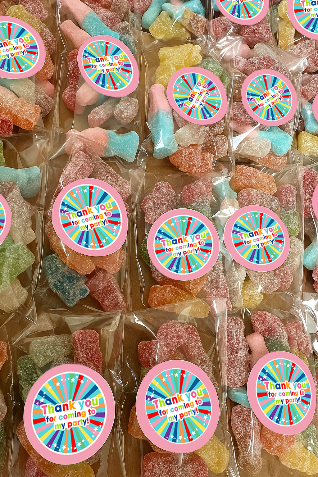 Pre-filled Sweet Favour Bags with Stickers Party Favours | Party Bags | With Themed Stickers | Various Styles