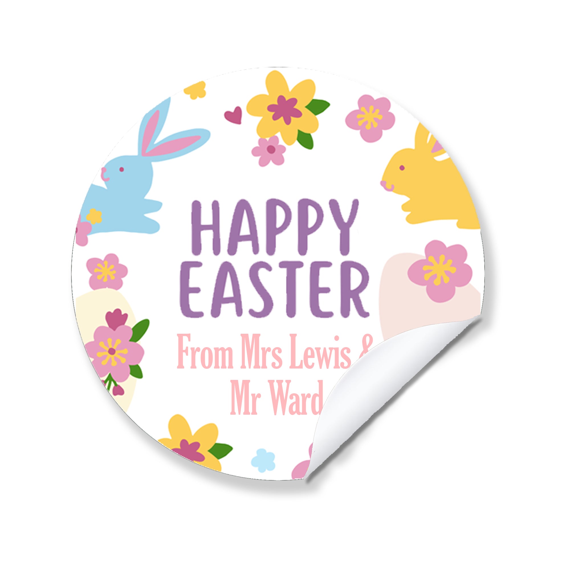 Personalised Stickers Easter End of Term Summer Gift Stickers - Thank you, Happy Easter from Teacher School
