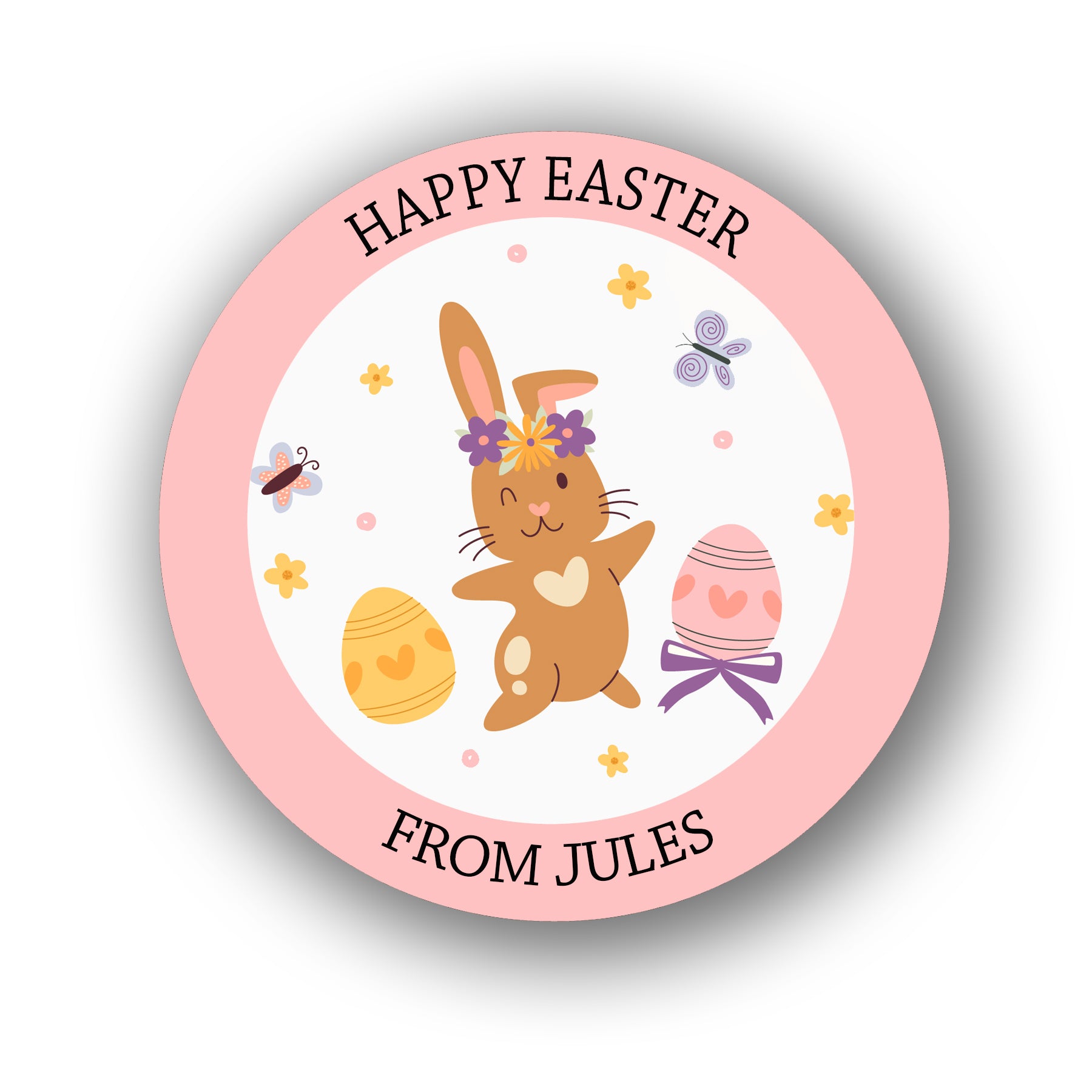 Personalised Easter End-of-Term Gift Stickers – Thank You, Happy Easter from Teacher | School Rewards & Favors Bunny D3