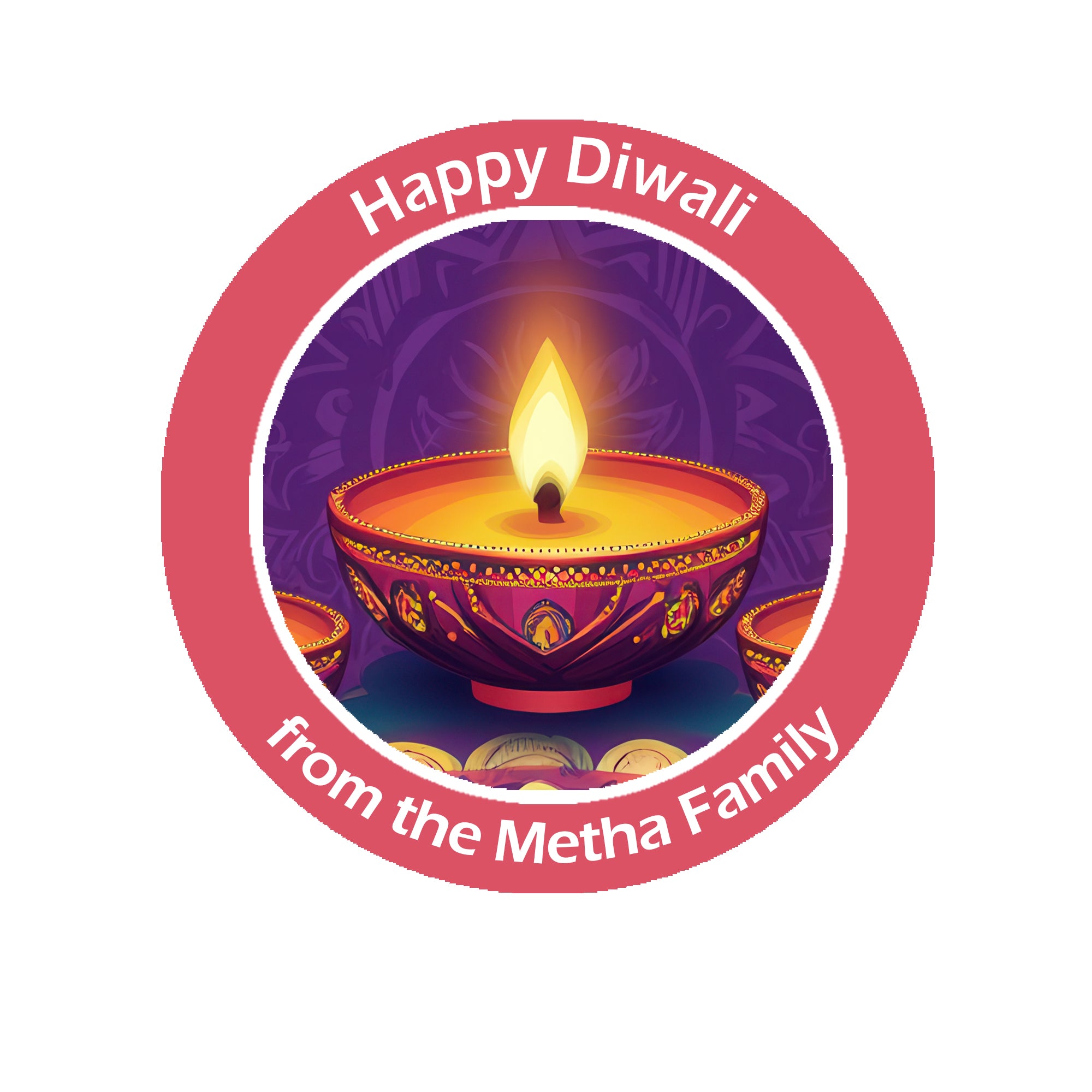 Personalised Diwali / Divali / Sal Mubarak Celebration Paisley x 24 Gift Present Stickers Labels tags