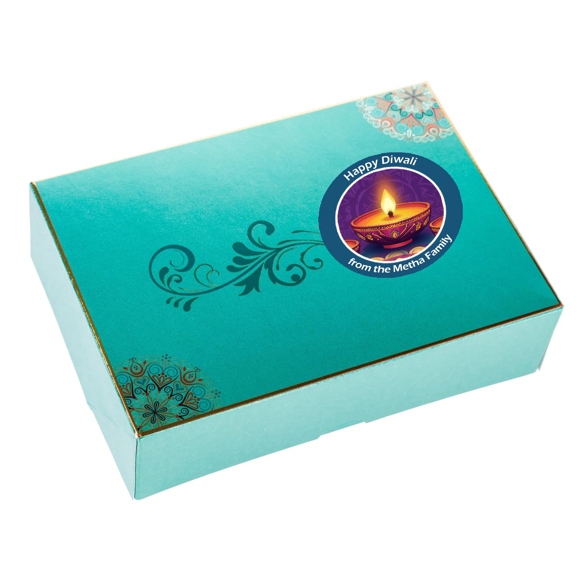 Personalised Diwali / Divali / Sal Mubarak Celebration Paisley x 24 Gift Present Stickers Labels tags