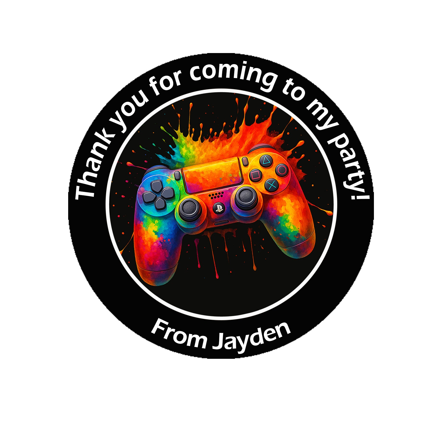 Personalised Gaming Party Stickers – Perfect for Boys’ Birthdays & Sweet ConesLevel Up! Video Game Party Stickers