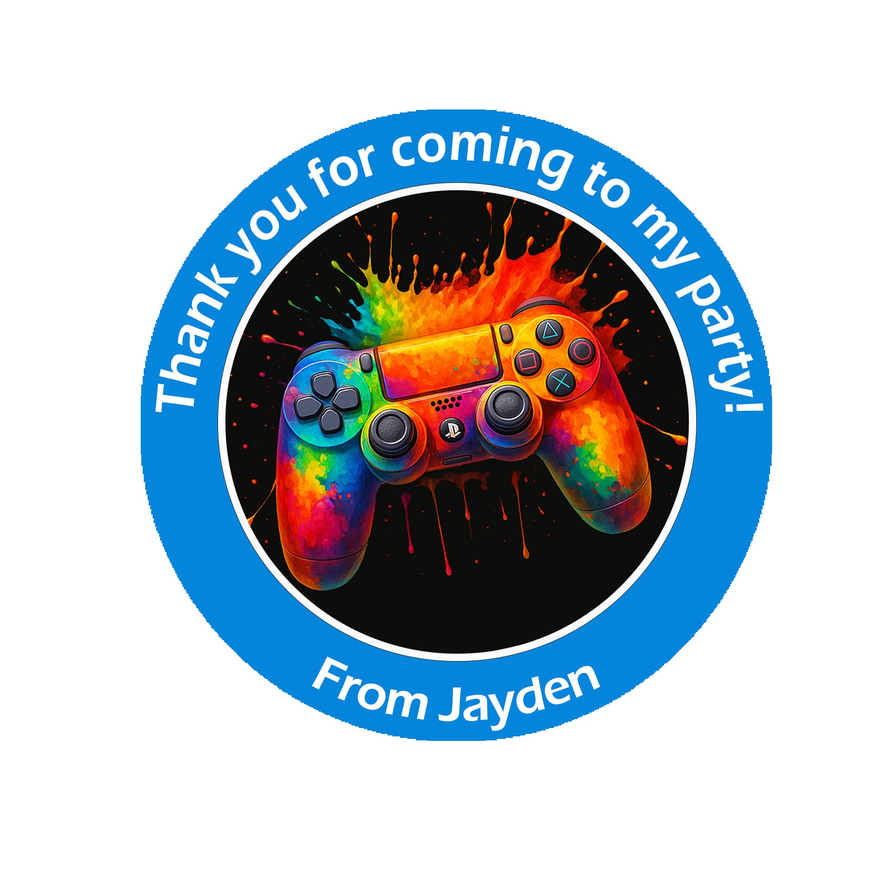 Personalised Gaming Party Stickers – Perfect for Boys’ Birthdays & Sweet ConesLevel Up! Video Game Party Stickers