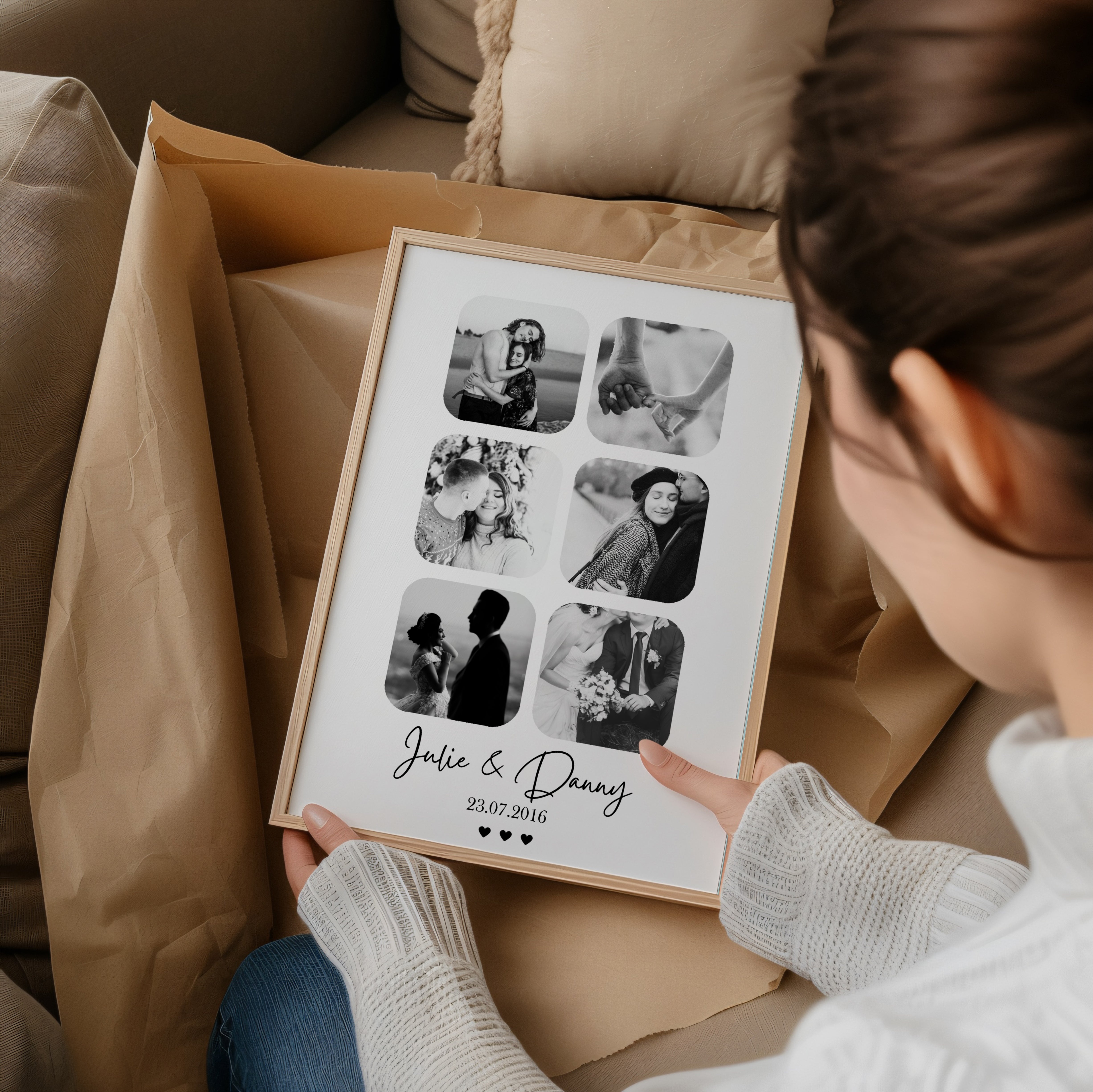 Personalised Photo Collage Print – Custom Gift for Boyfriend, Girlfriend, Him, Her, or Valentine’s Day Anniversary