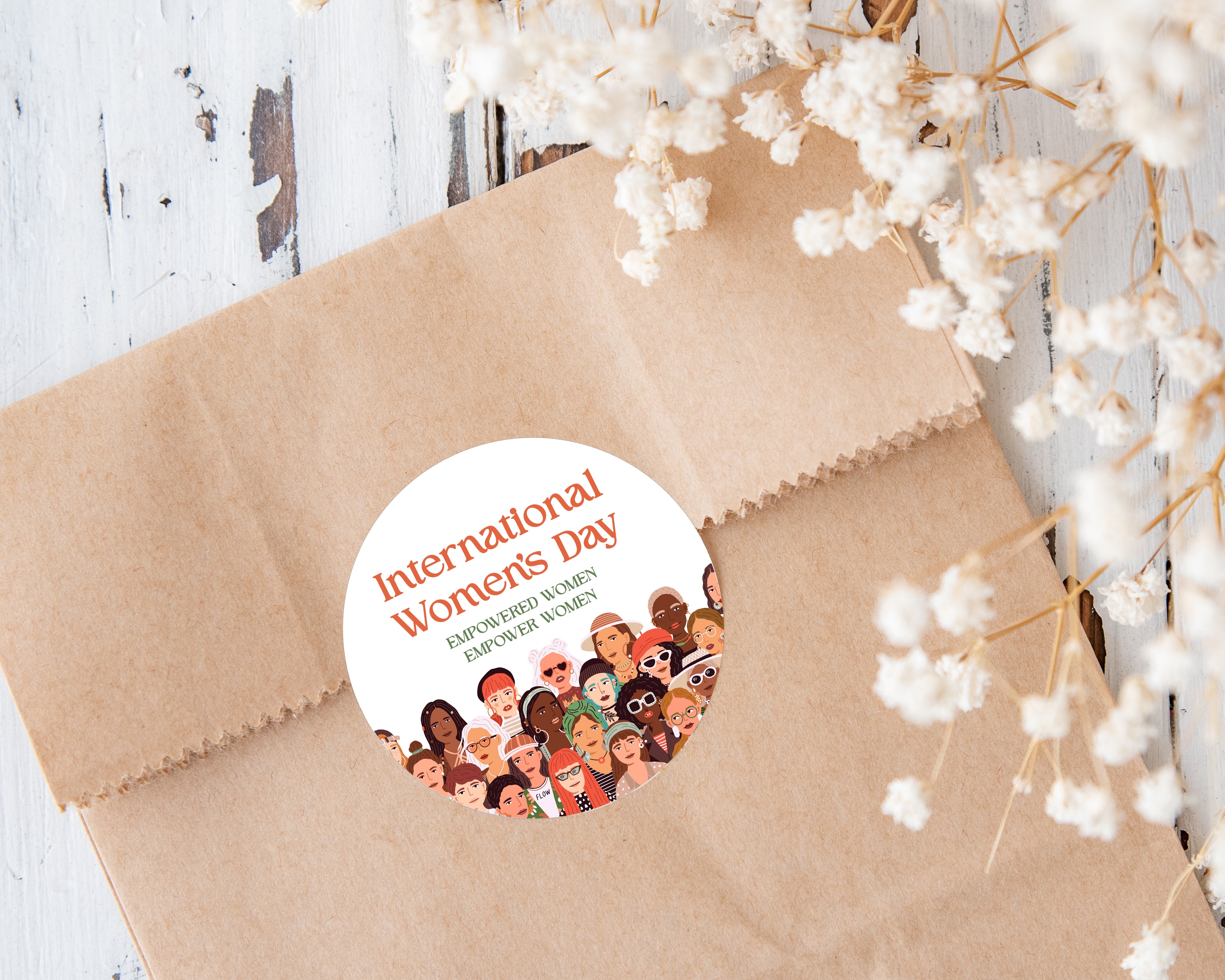 Happy International Women's Day Stickers 2024, Business Red, White Sticker Sweet Sweet Cone Bags EmpowerHER: International Women's Day 24/35