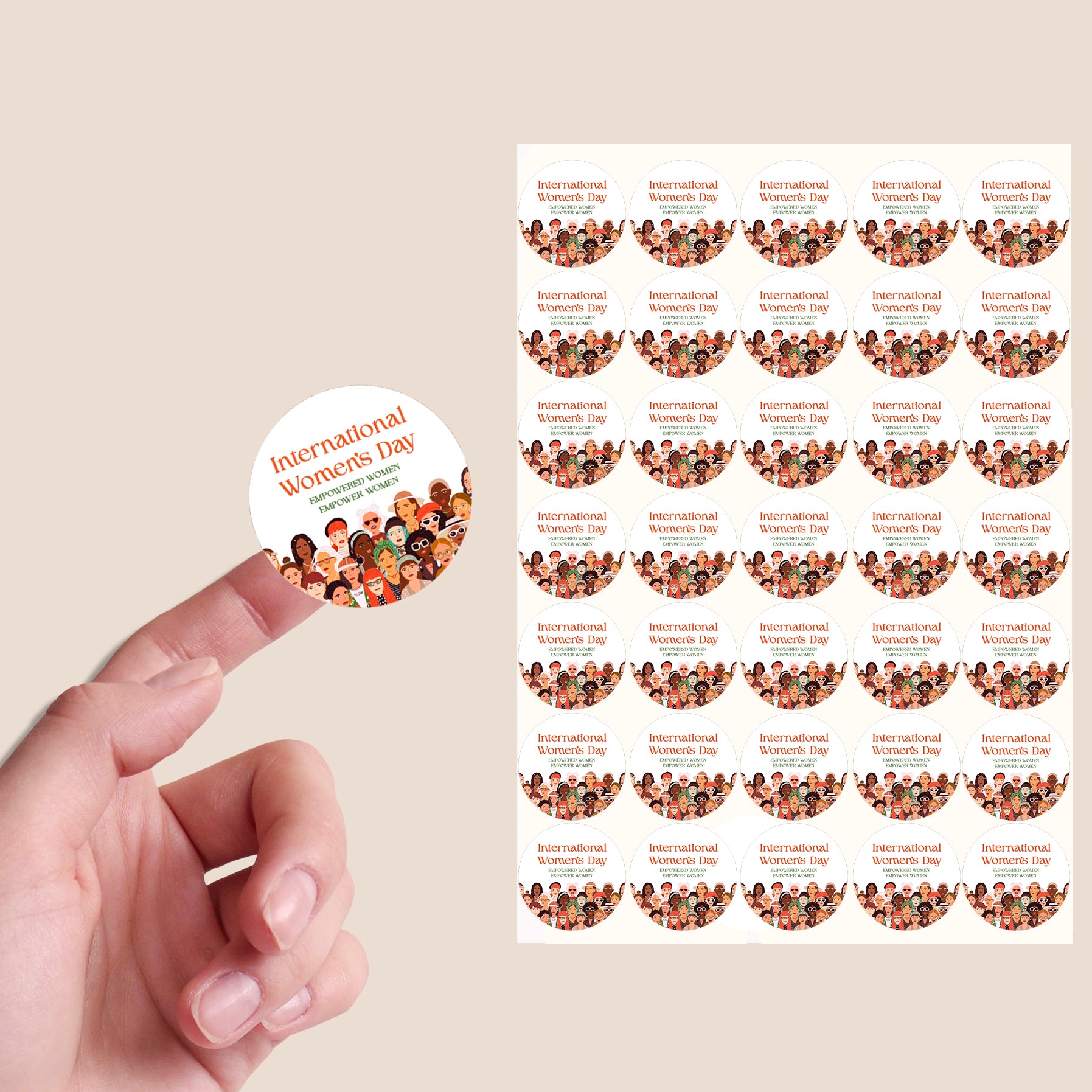 Happy International Women's Day Stickers 2024, Business Red, White Sticker Sweet Sweet Cone Bags EmpowerHER: International Women's Day 24/35