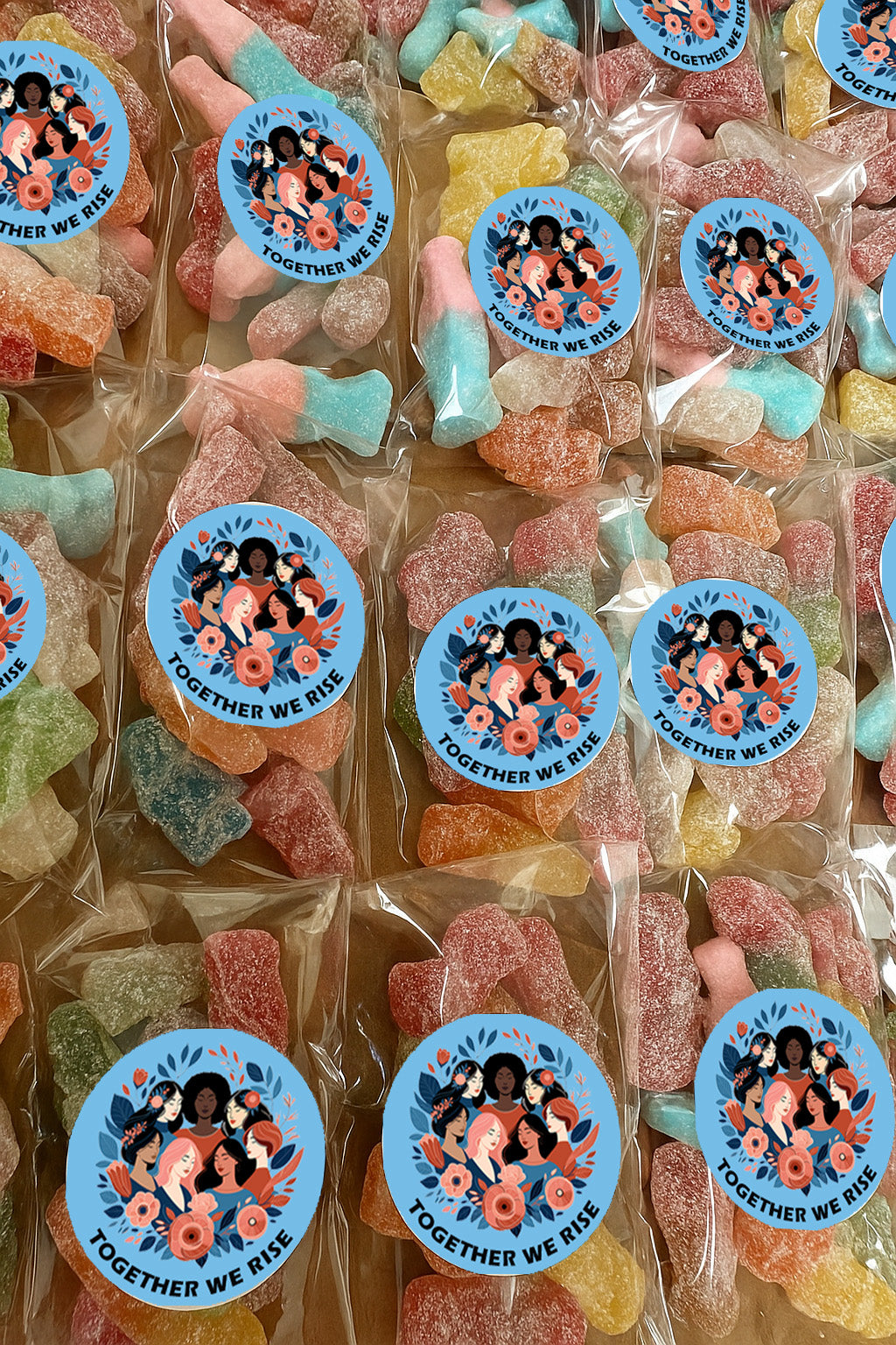 Happy International Women's Day Stickers 2026, Business desk drop Sticker Sweet Cone Bags EmpowerHER: International Women's Day