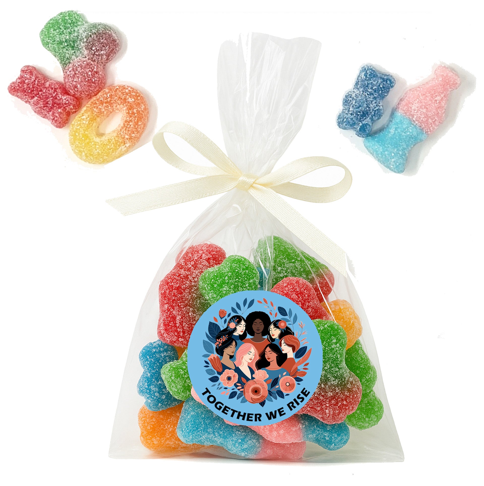 Happy International Women's Day Stickers 2026, Business desk drop Sticker Sweet Cone Bags EmpowerHER: International Women's Day