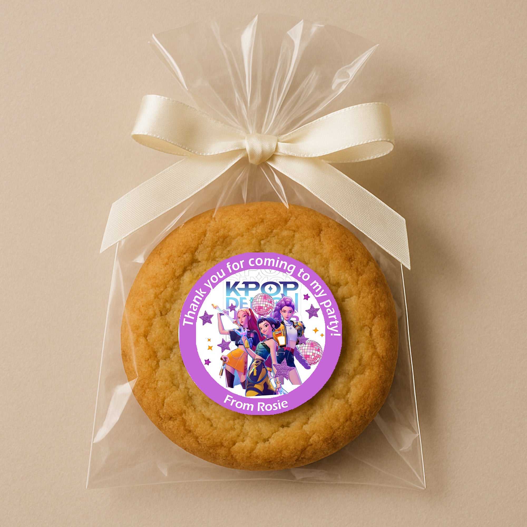 Personalised K-Pop Demon Hunters Party Stickers | Huntrix Inspired Birthday Labels | Sweet Cones, Gift Bags & Party Favours Thank you gifts