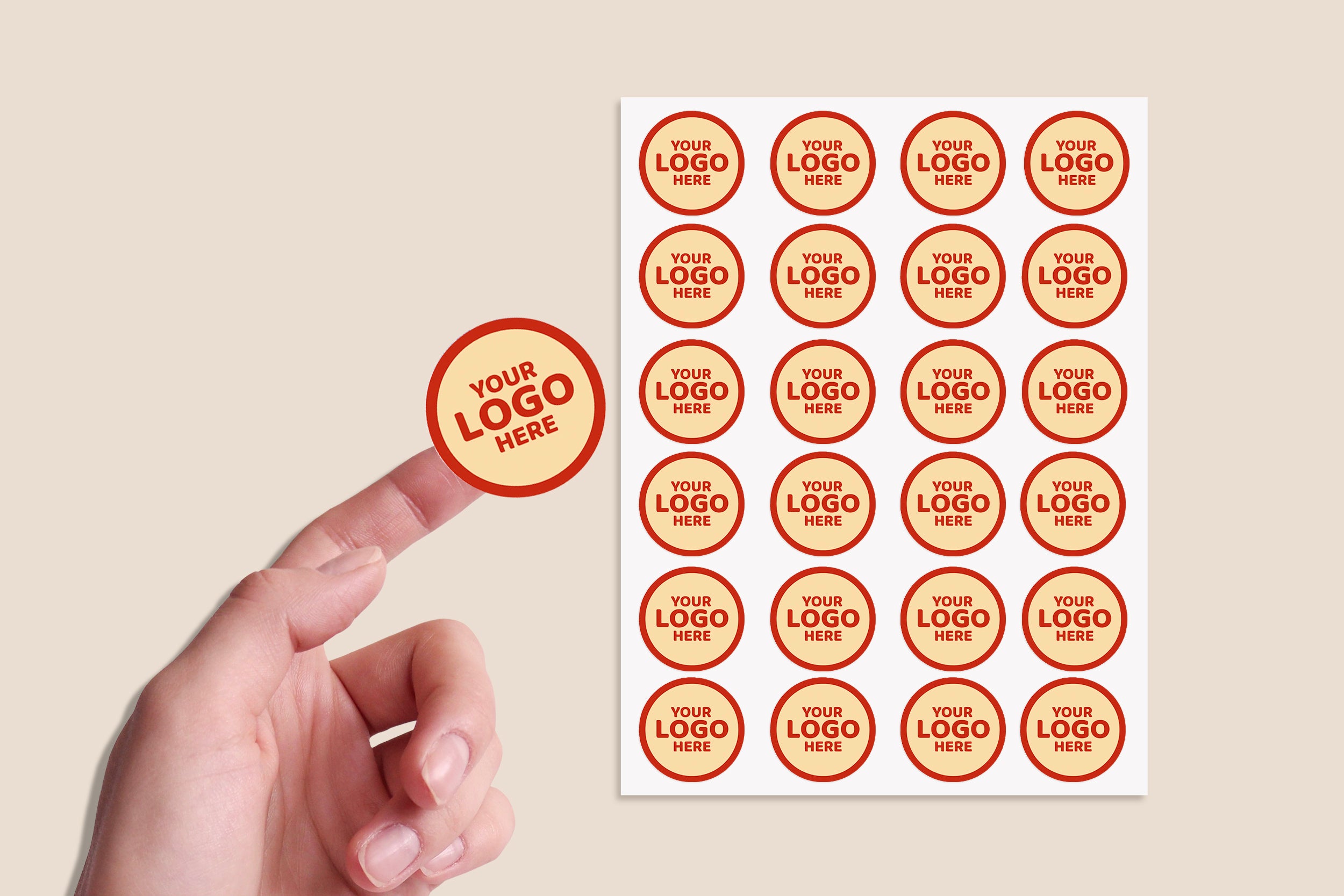 Personalised Round Printed Stickers – Custom Company Logo Labels for Business (Matte Finish)