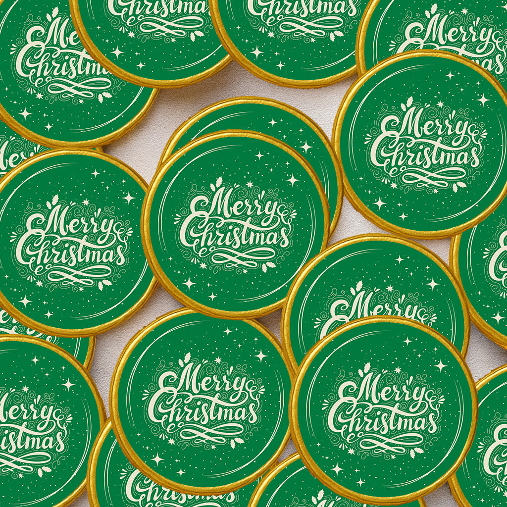 Merry Christmas Chocolate Coins & Sticker Party Favors β Kids Party Bag Fillers Festive Holiday Treats β Bulk Option Santa gifts Stocking