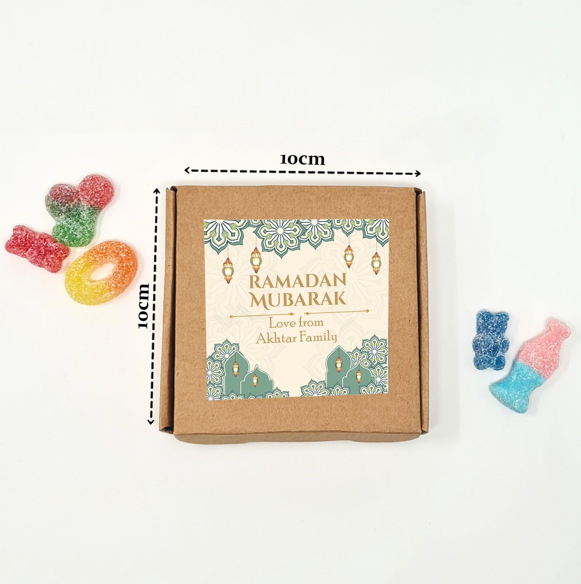 Personalised Eid Mubarak Sweet boxes Stickers Ramadan Mubarak Sweets | Halal Sweet Boxes| Eid Sweets Party Favours | Gifts for Ramadan