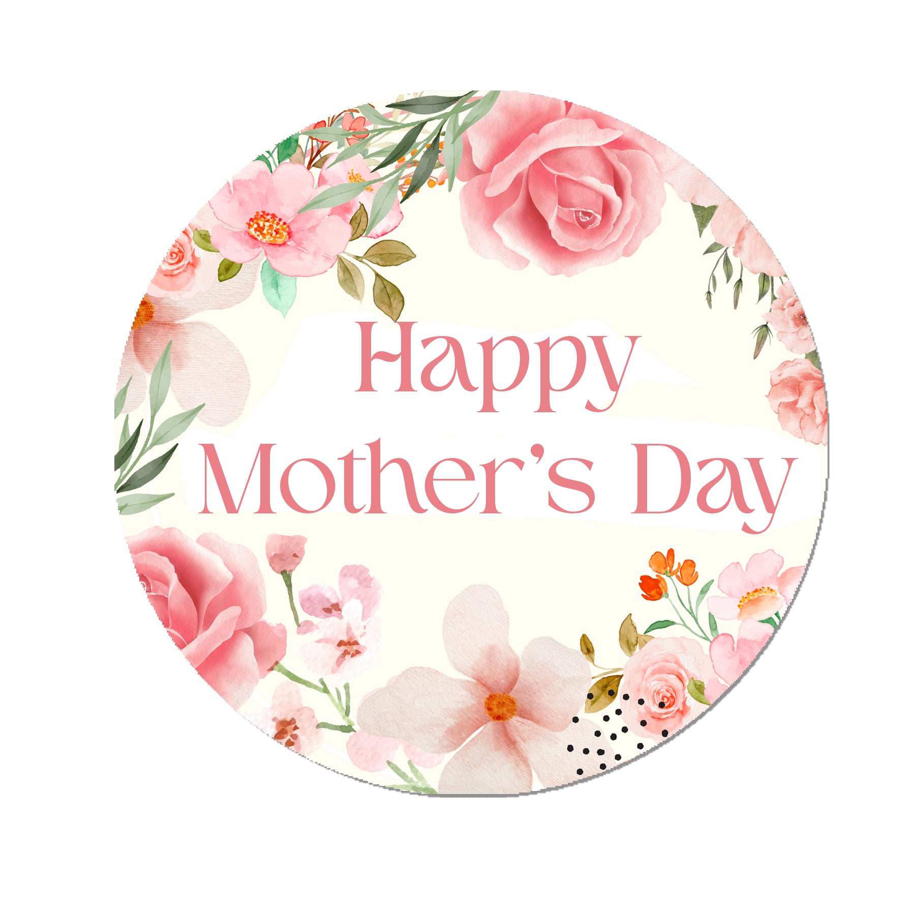 Happy Mother's Day Stickers - Wax Melts, Business Red, White Sticker Sweet Sweet Cone Bags Sizes 3.7cm & 4.5cm