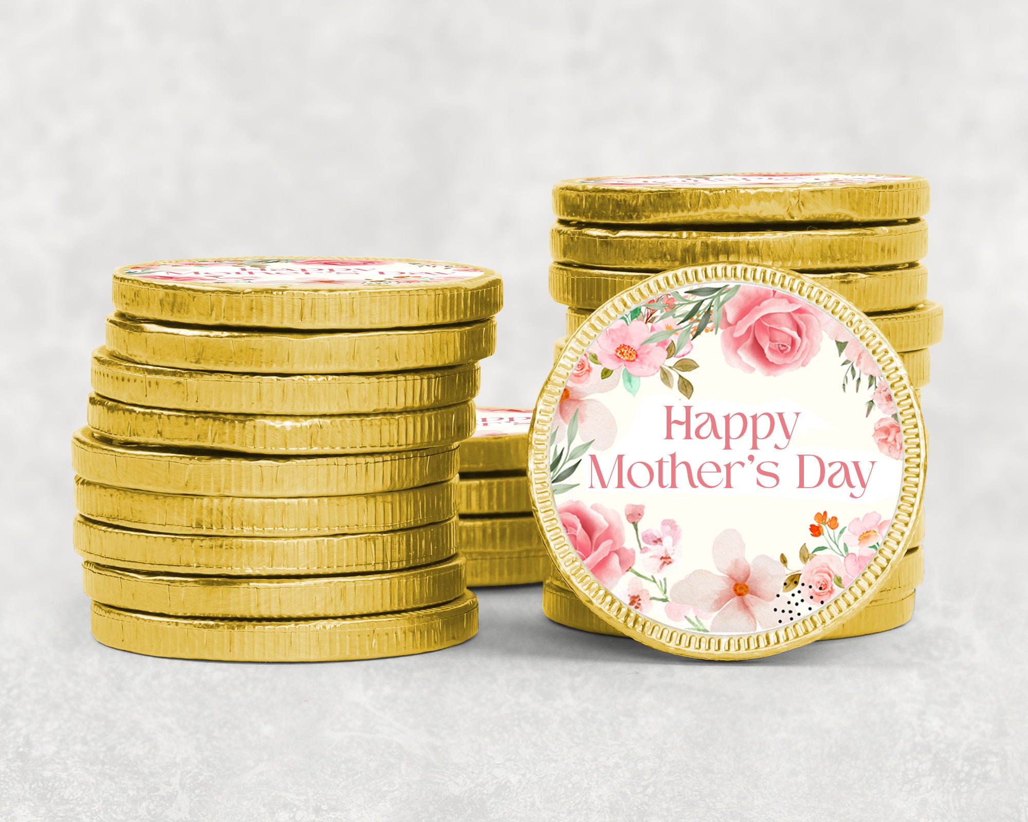 Mother’s Day Celebration Chocolate Coins Luxury Gold Foiled Discs, Perfect for Gifts, Table Favours Thoughtful for Mum, Gran & Mother