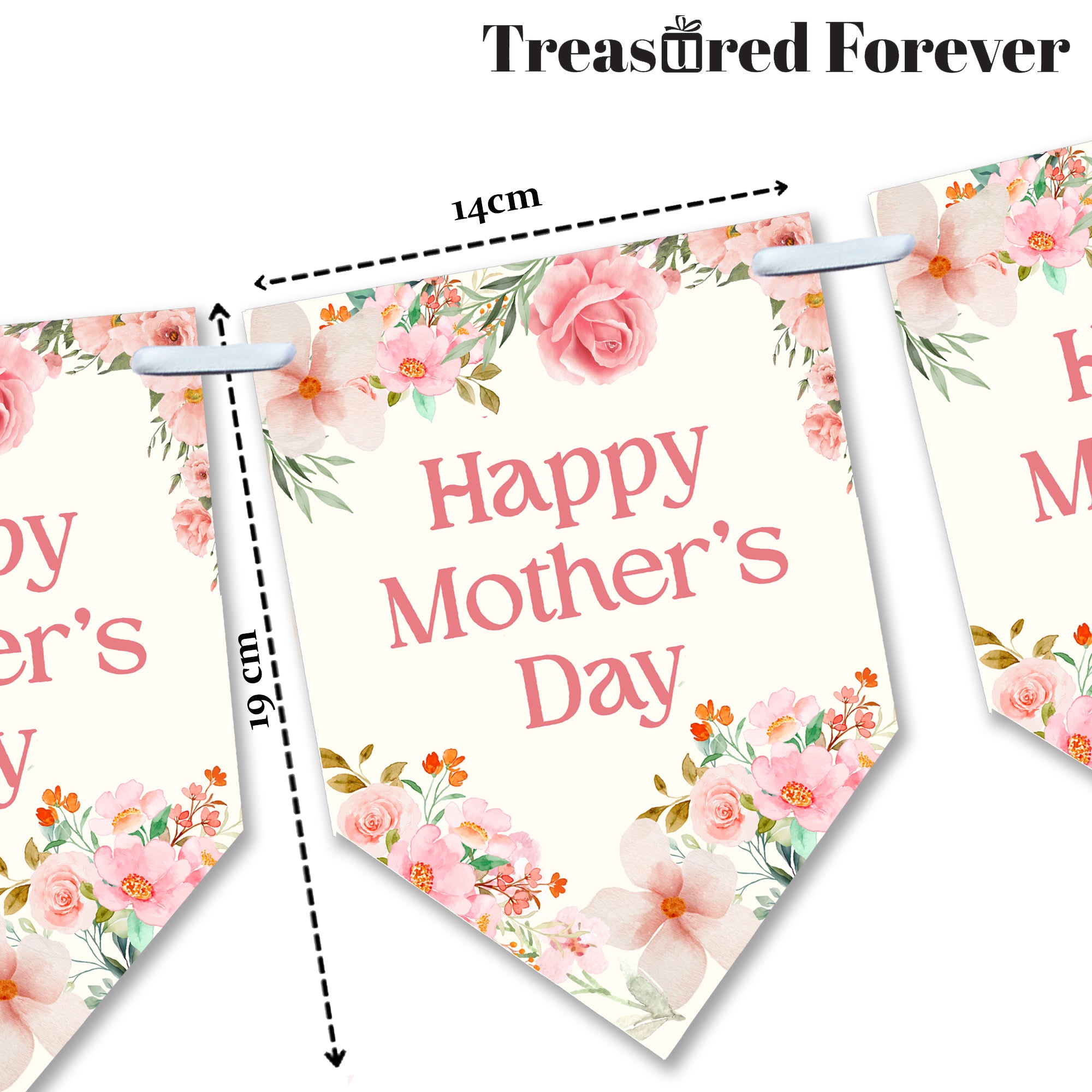 Mother's Day Bunting | 12-Flag Set (Approx. 2.5m) | Mother's Day Decor | Celebration Banner | Mother's Day Party Decoration