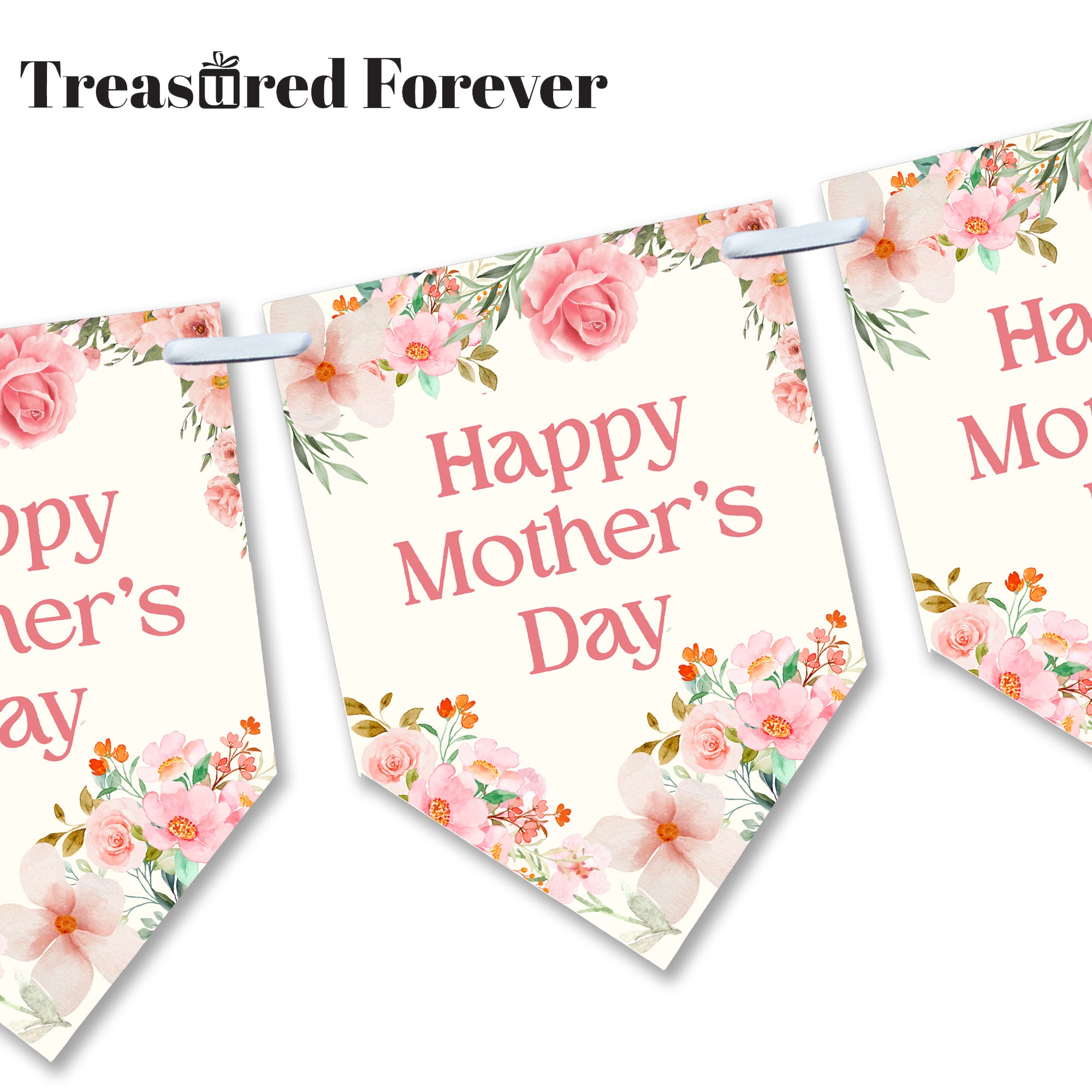 Mother's Day Bunting | 12-Flag Set (Approx. 2.5m) | Mother's Day Decor | Celebration Banner | Mother's Day Party Decoration