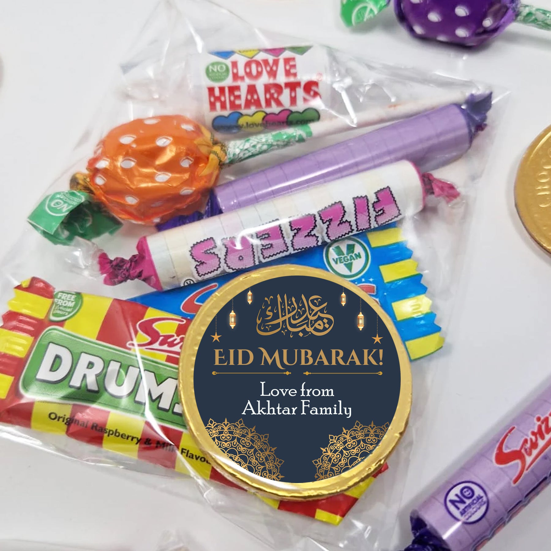 Personalised Eid Ramadan chocolate Coins Luxury Gold foiled discs- gifting, Eid, gold