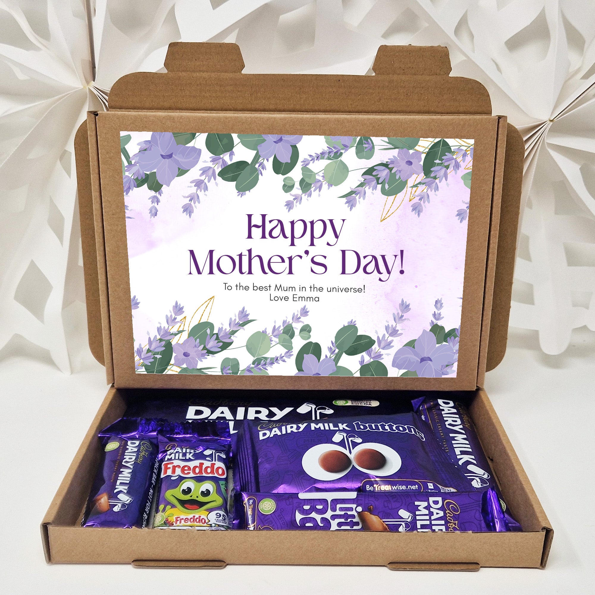 Personalised Cadbury Dairy Milk Chocolate Gift Hamper – Birthday, Mother’s Day, Thank You, Get Well Soon, Thinking of You