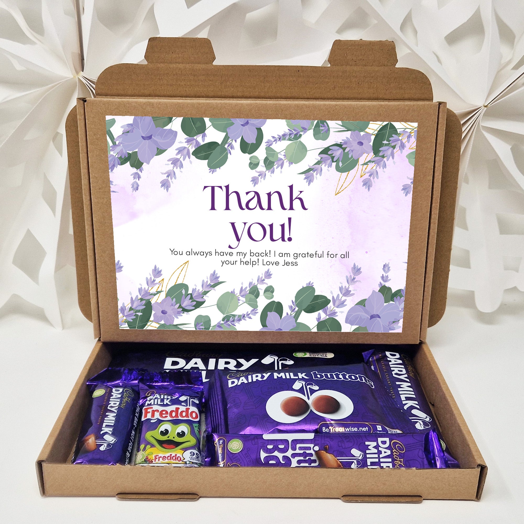Personalised Cadbury Dairy Milk Chocolate Gift Hamper – Birthday, Mother’s Day, Thank You, Get Well Soon, Thinking of You