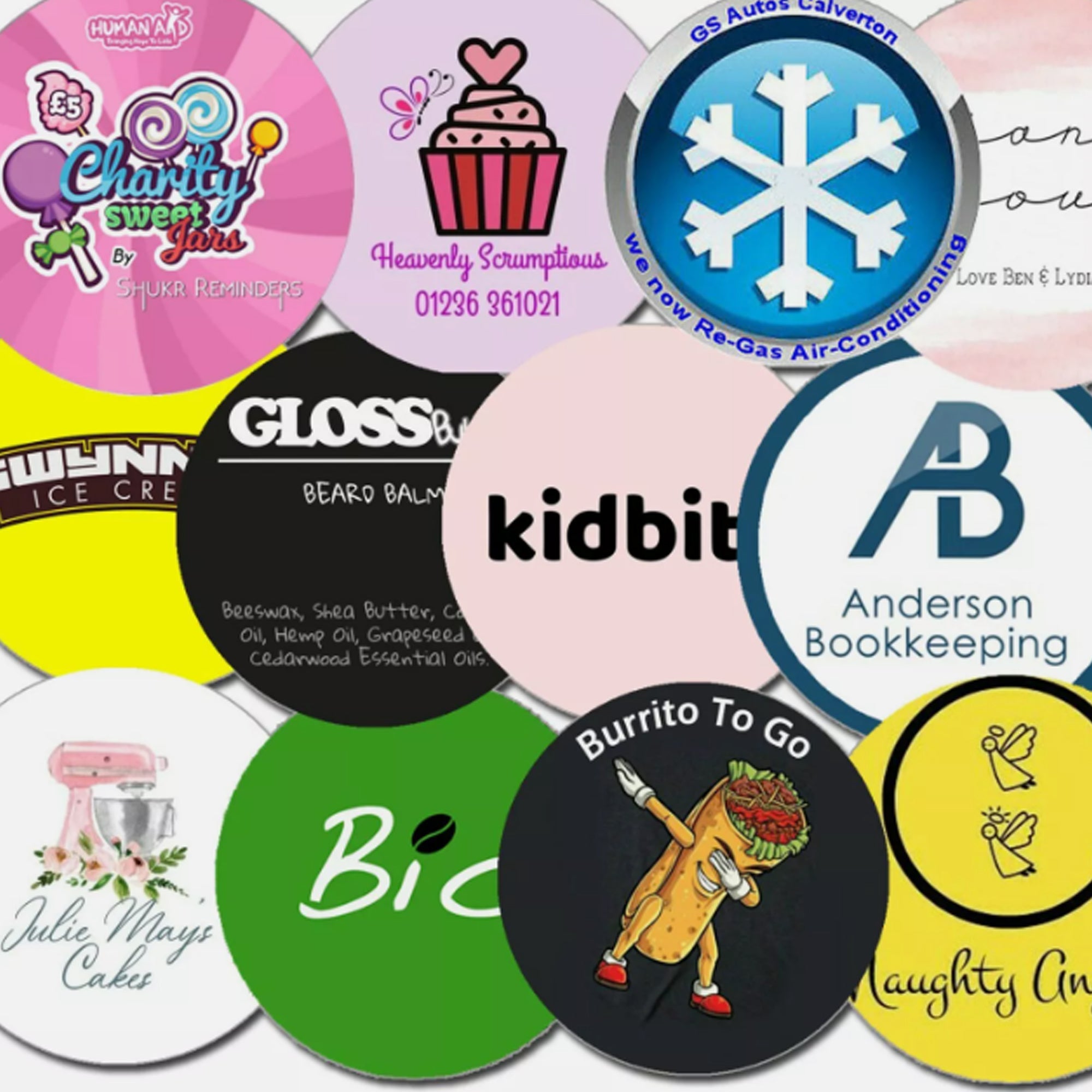 Personalised Round Printed Stickers – Custom Company Logo Labels for Business (Matte Finish)