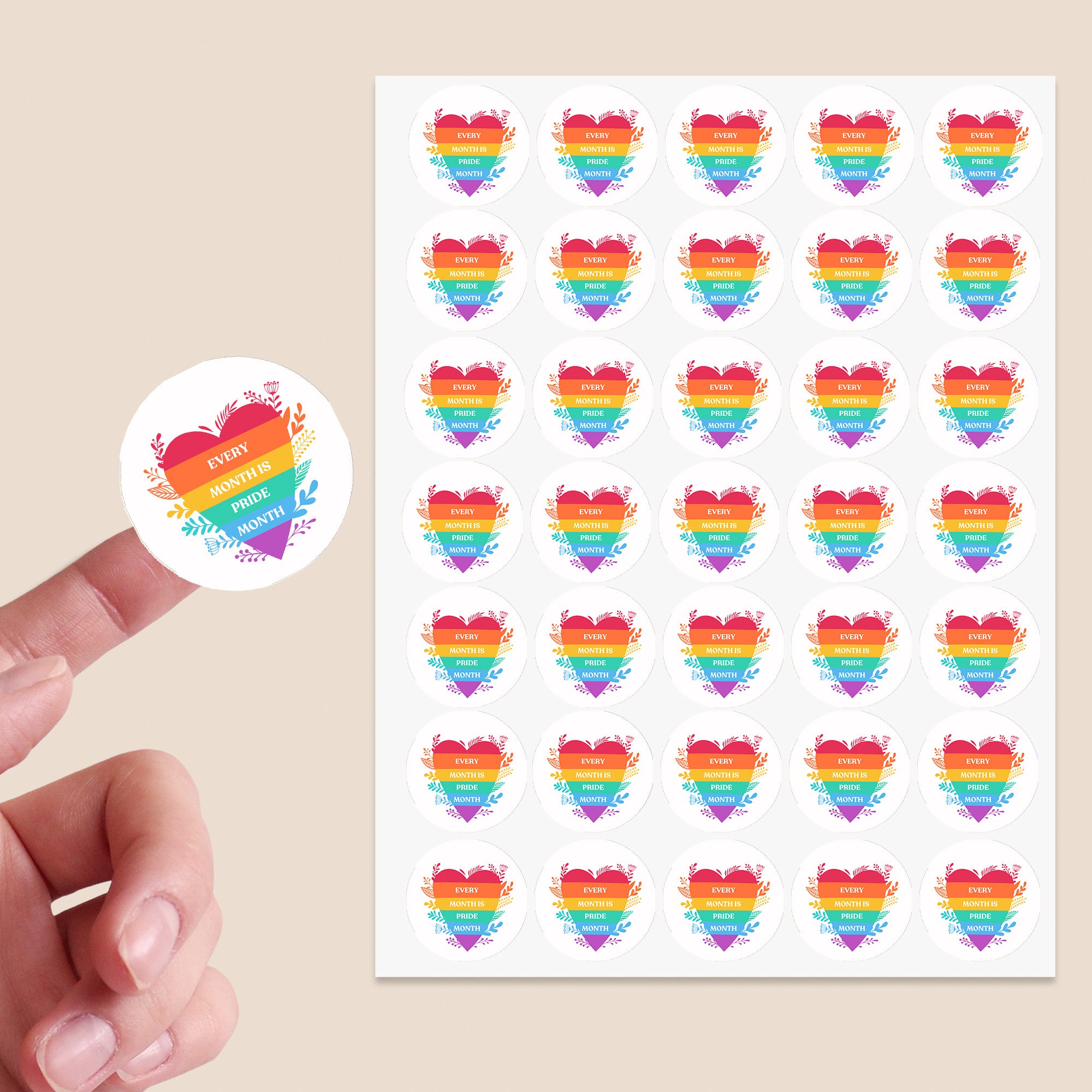 Rainbow Pride Stickers | LGBT Love Is Love Party Decorations | Various Designs