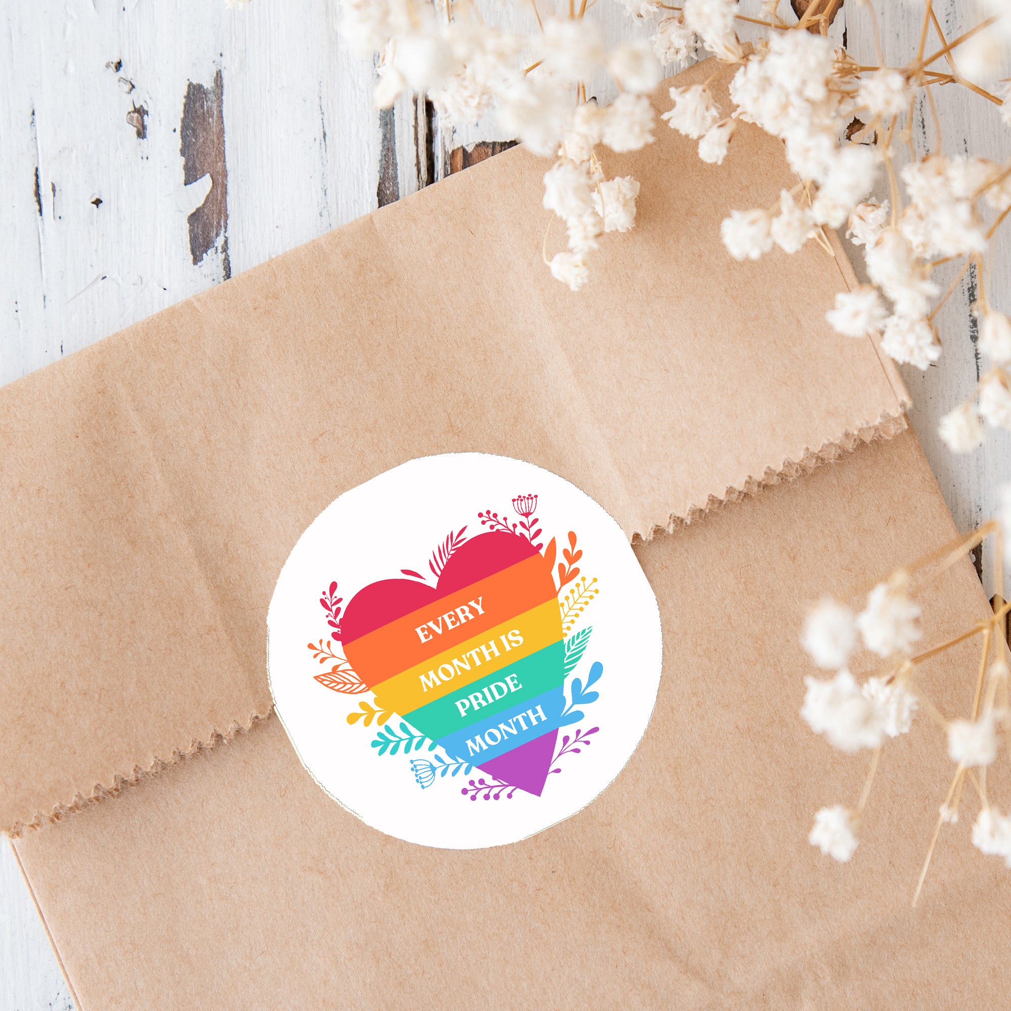 Rainbow Pride Stickers | LGBT Love Is Love Party Decorations | Various Designs