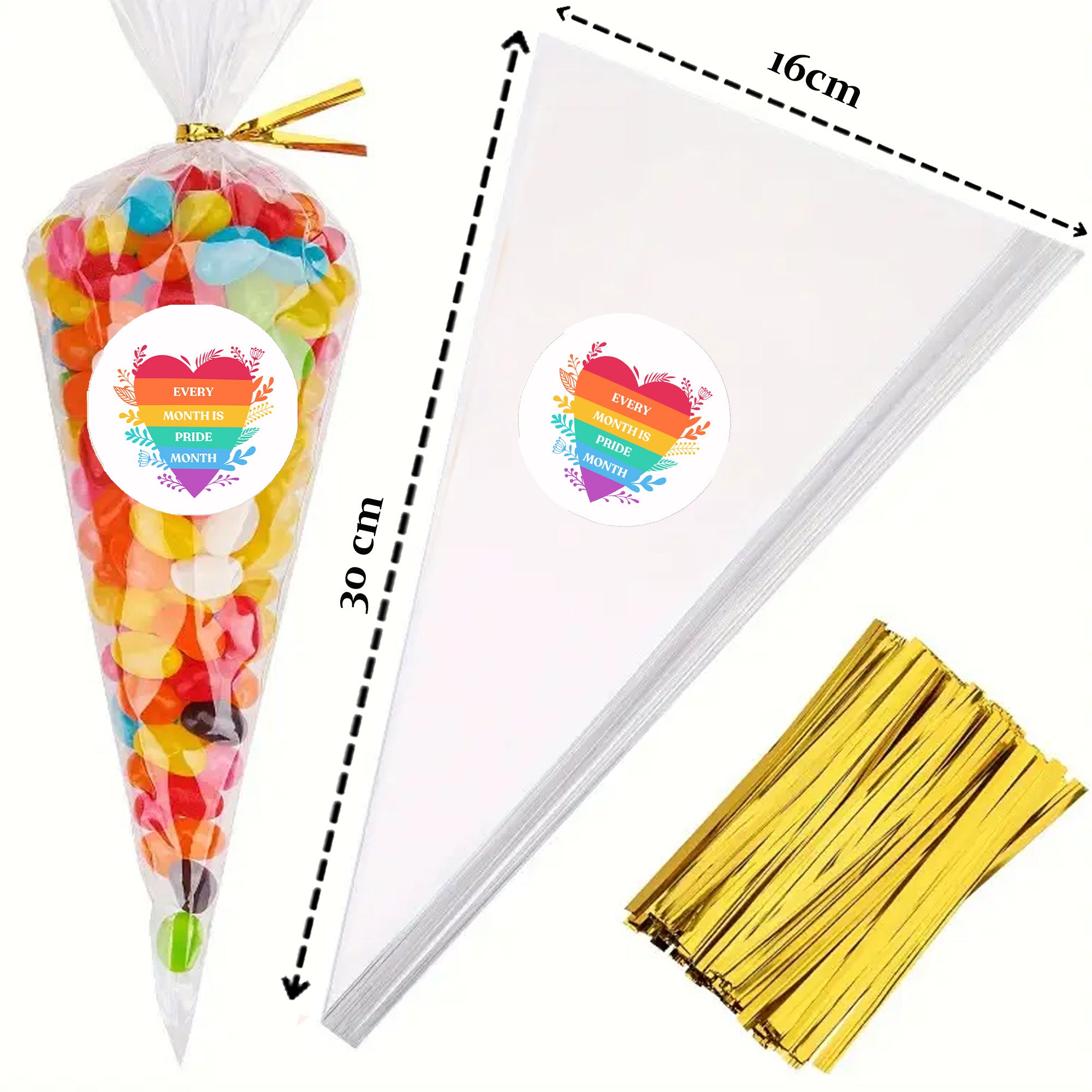 Rainbow Pride Stickers | LGBT Love Is Love Party Decorations | Various Designs