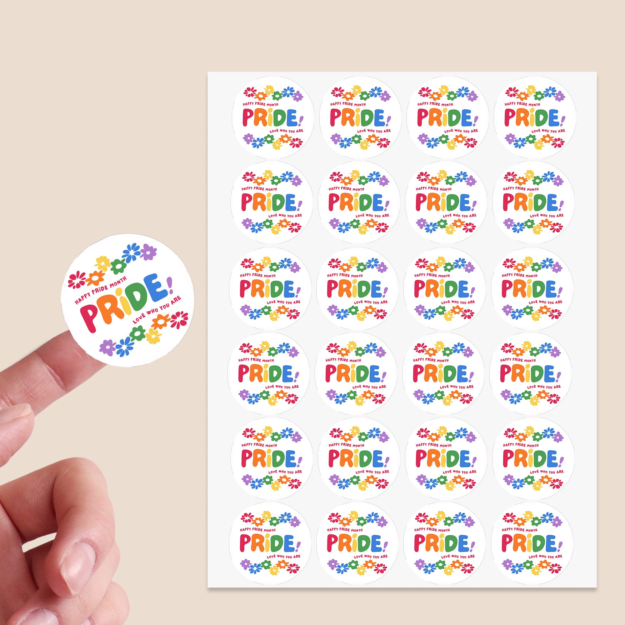 Rainbow Pride Stickers | LGBT Love Is Love Party Decorations | Various Designs