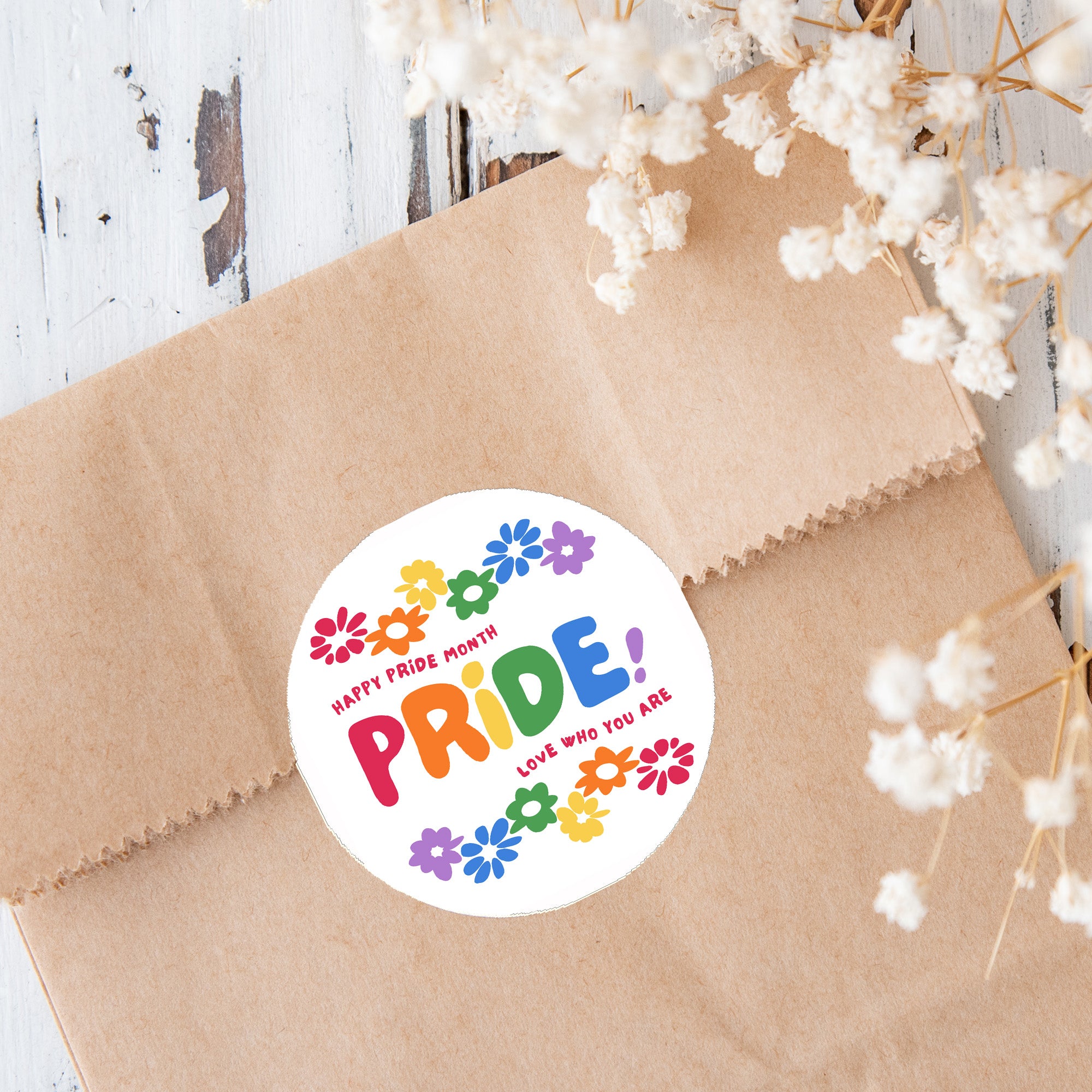 Rainbow Pride Stickers | LGBT Love Is Love Party Decorations | Various Designs