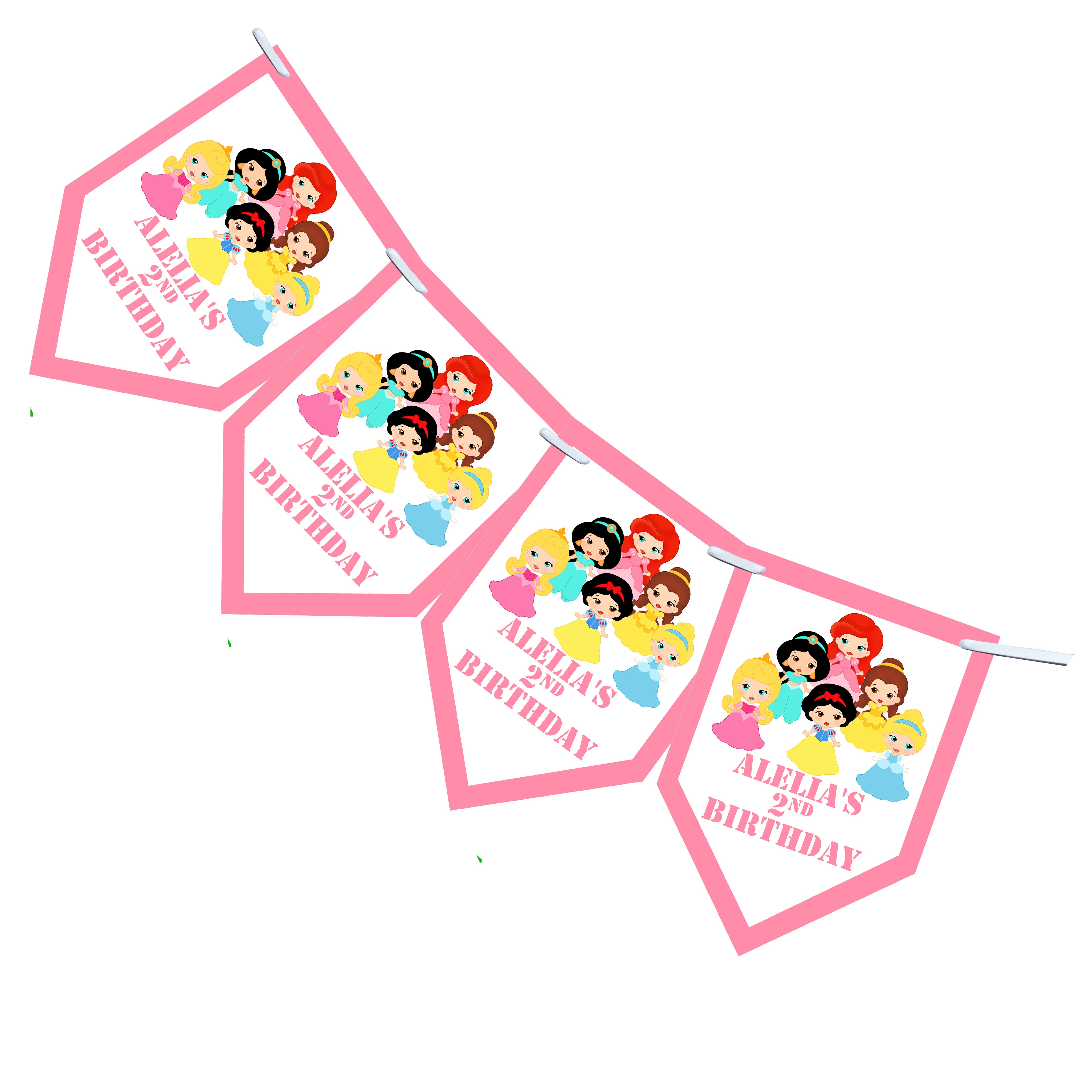 Personalised Princess Birthday Stickers For Party Thank You Sweet Cone Bags