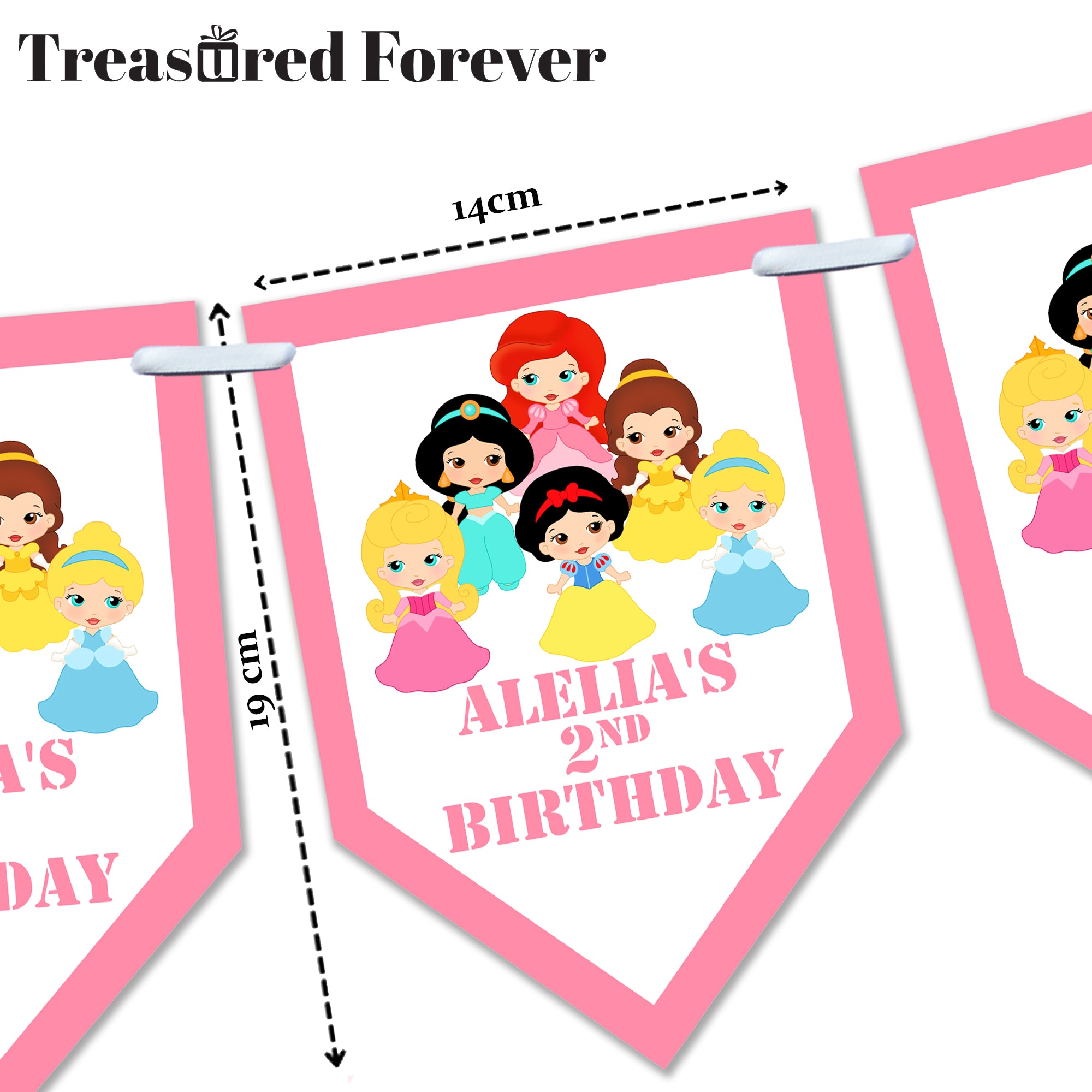 Personalised Princess Birthday Stickers For Party Thank You Sweet Cone Bags