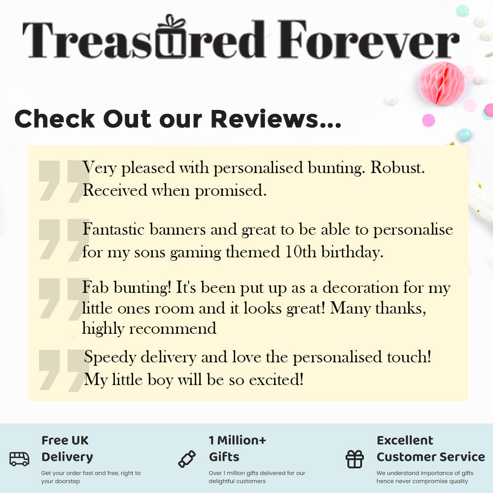 Personalised MINECRAFT Gaming Birthday Bunting Party Banner Gamer 12 Flags Decoration Card | Video Game Party Decor for Kids Teens Children