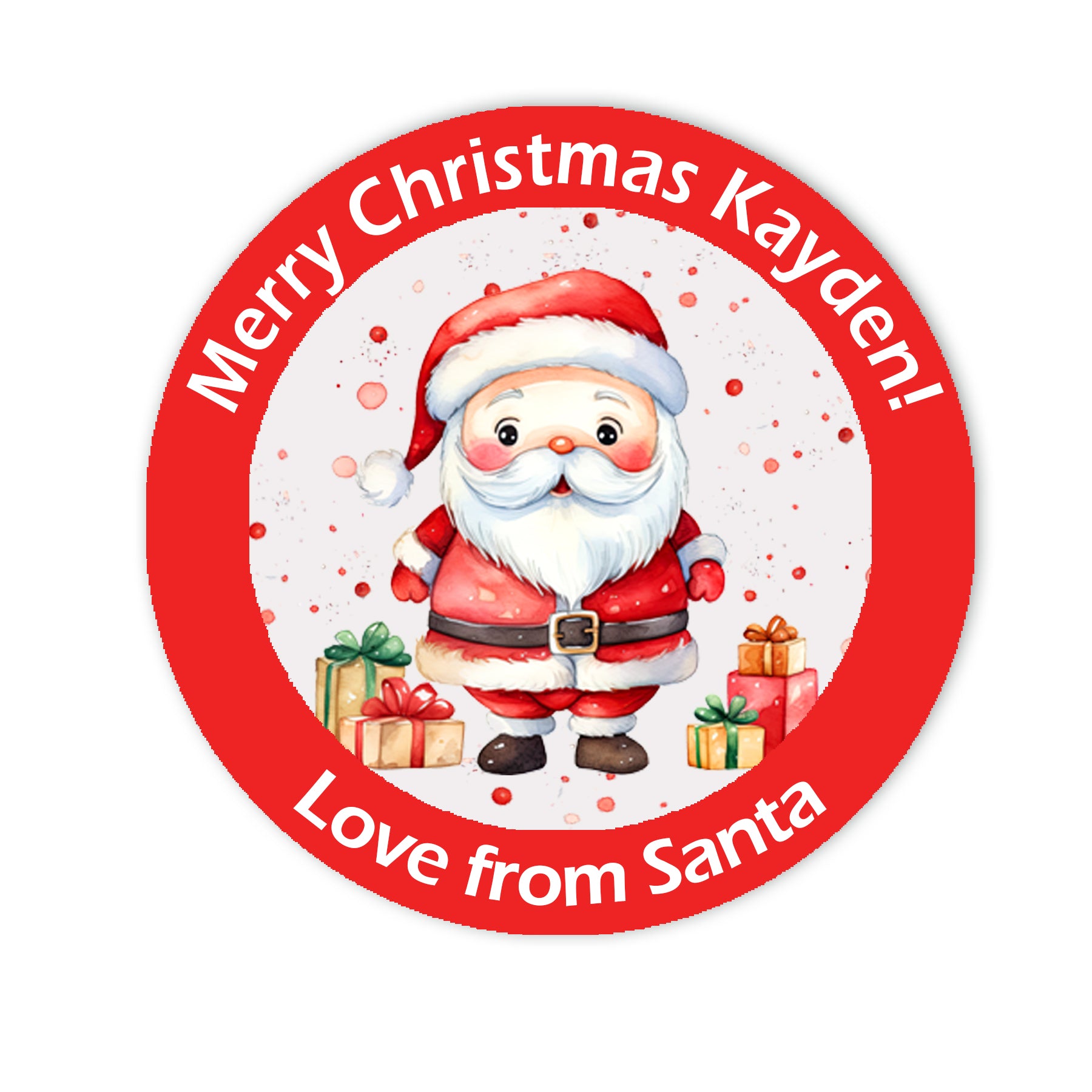 24 Personalised Cute Christmas Stickers Gift Labels Present Delivery From Santa
