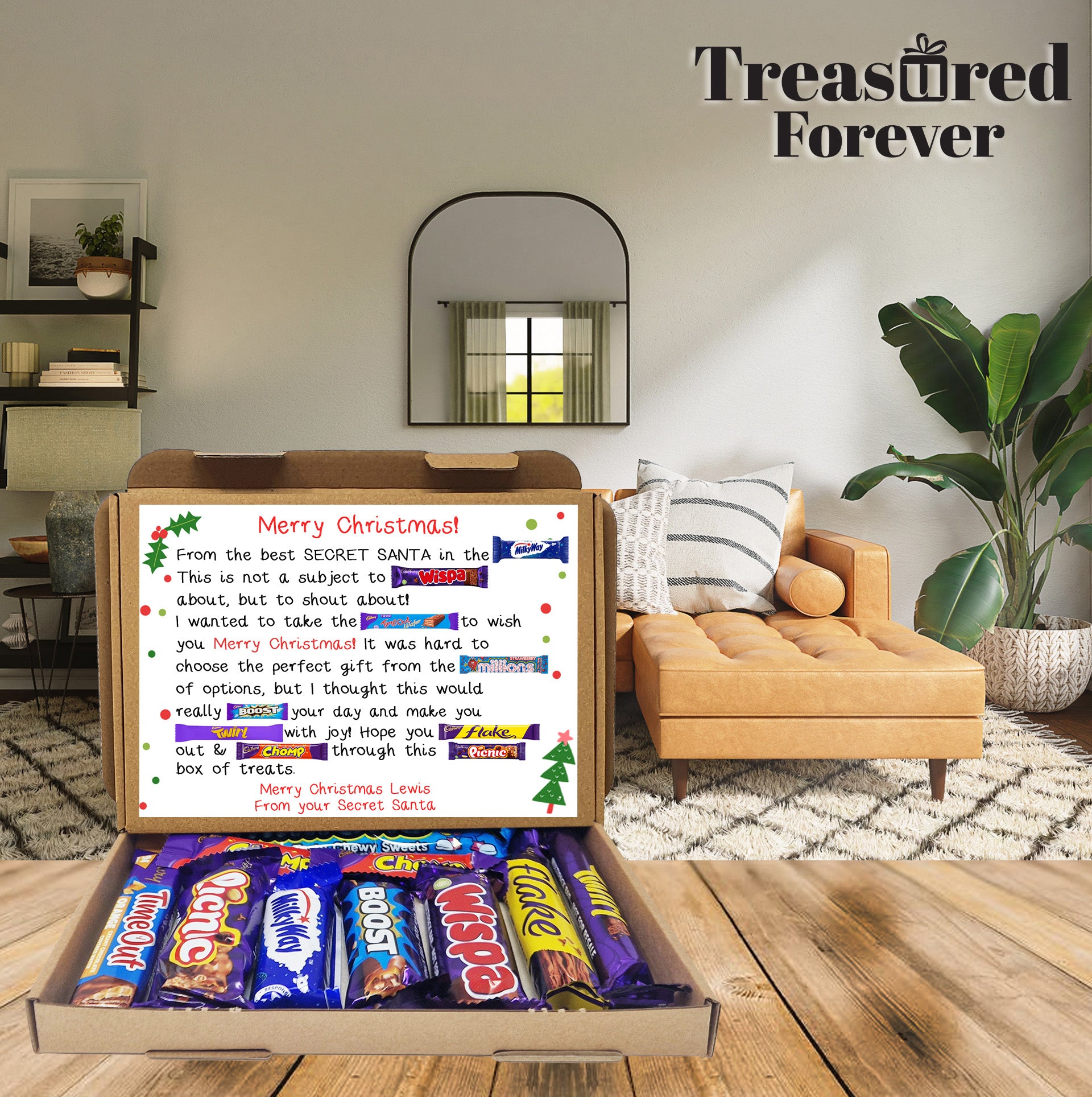 Unique Secret Santa Gift – Poem Box or Galaxy Chocolate & Lottery Scratchcard Holder Unique gift Chocolate poem gift