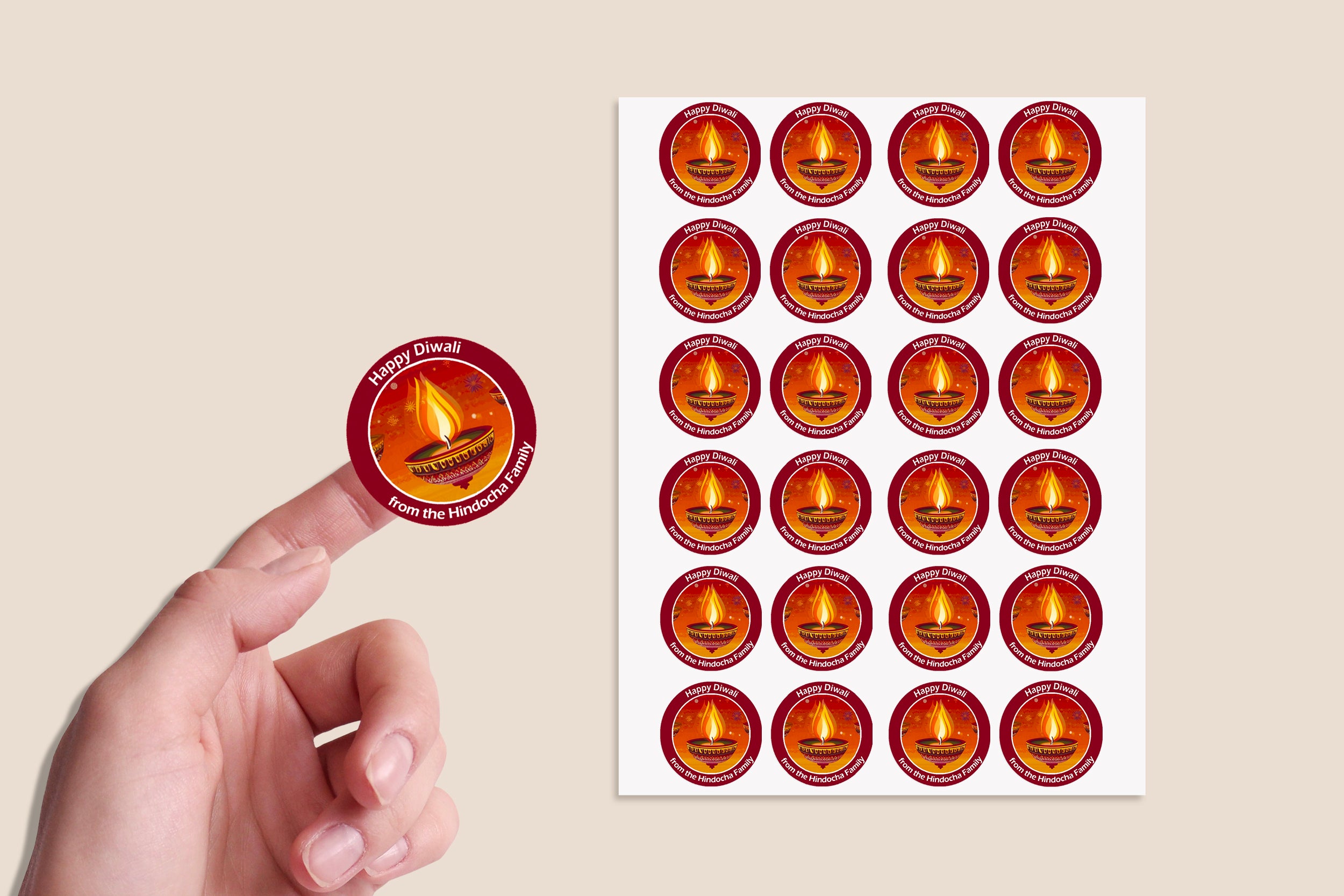 Personalised Diwali / Divali / Sal Mubarak Celebration Paisley x 24 Gift Present Stickers Labels tags