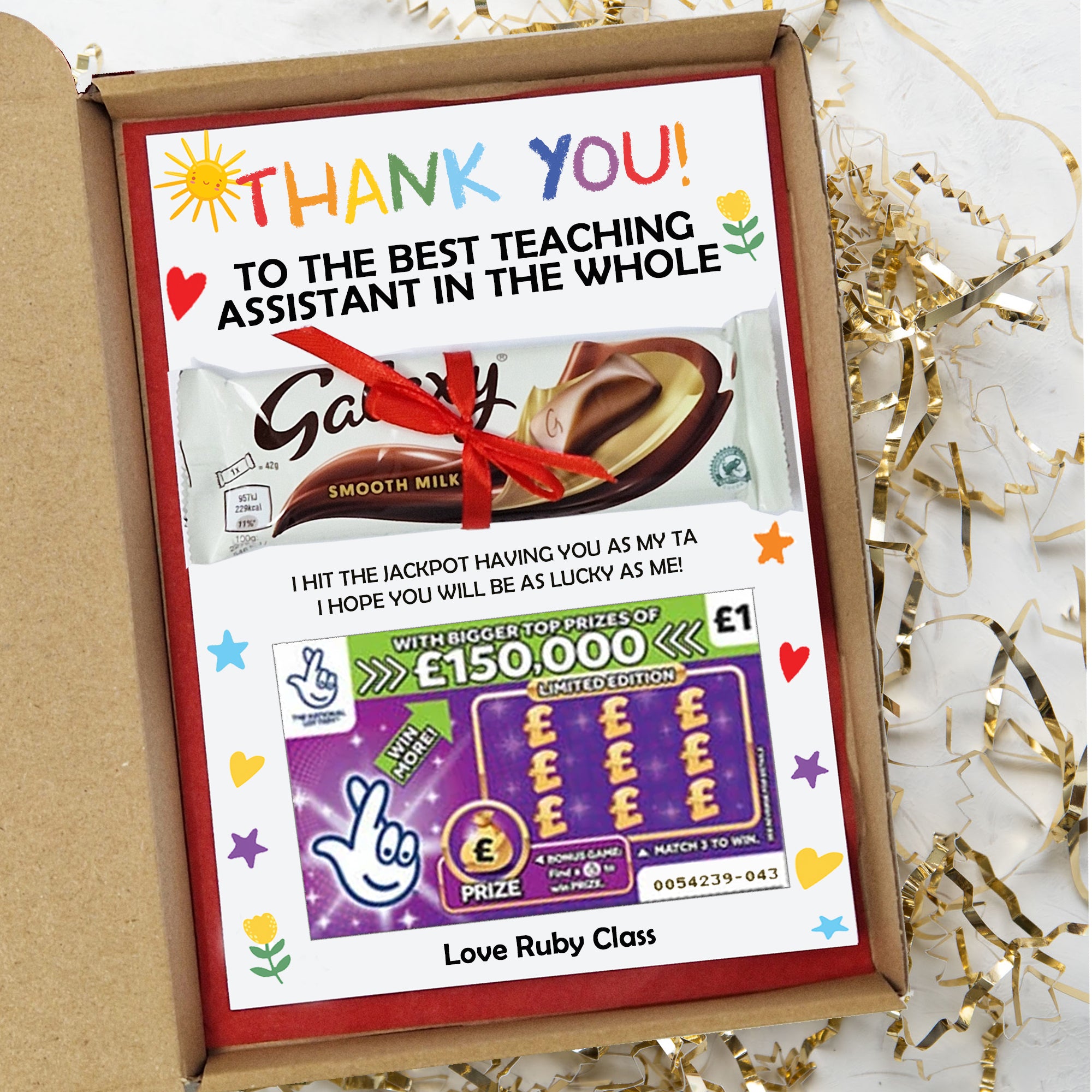 Teacher Thank you Gift, Nursery Key Worker, Teaching Assistant | Personalised Chocolate Present
