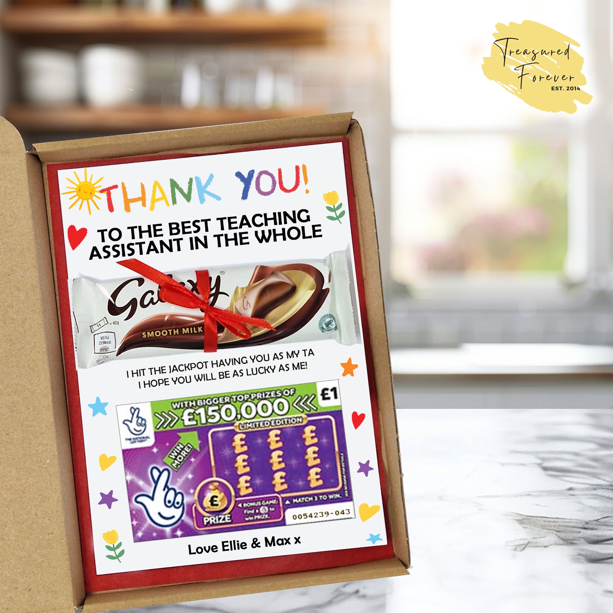 Teacher Thank you Gift, Nursery Key Worker, Teaching Assistant | Personalised Chocolate Present