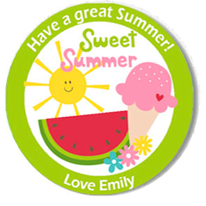 Personalised Stickers End of Term Summer Chocolate coins Gift Stickers - Thank you, Have a great Summer